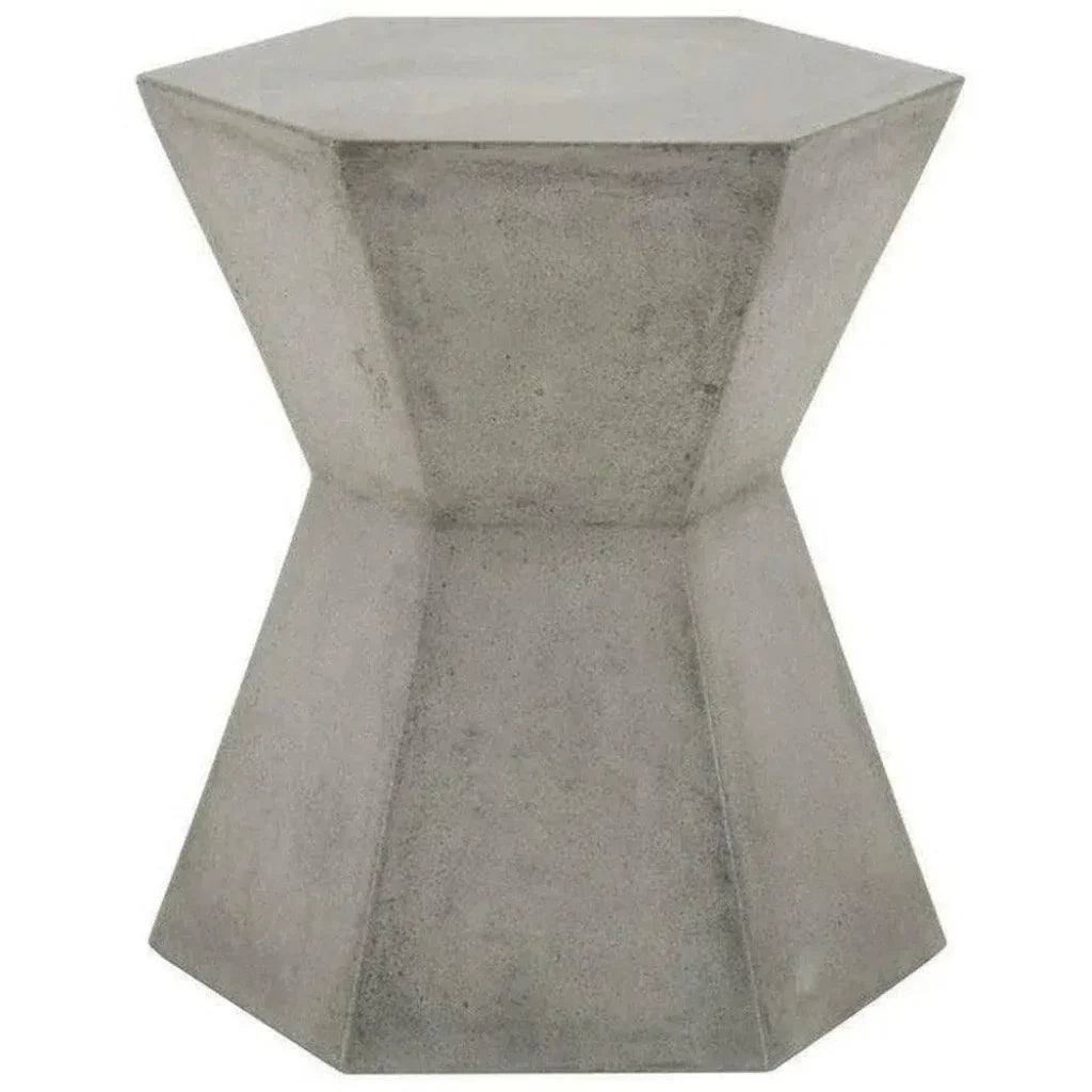 Essentials For Living Round Bento Accent Table Slate Gray Concrete