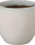 Emissary Round Distressed White Ceramic Planter
