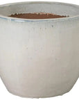 Emissary Round Distressed White Ceramic Planter