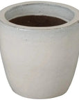 Emissary Round Distressed White Ceramic Planter