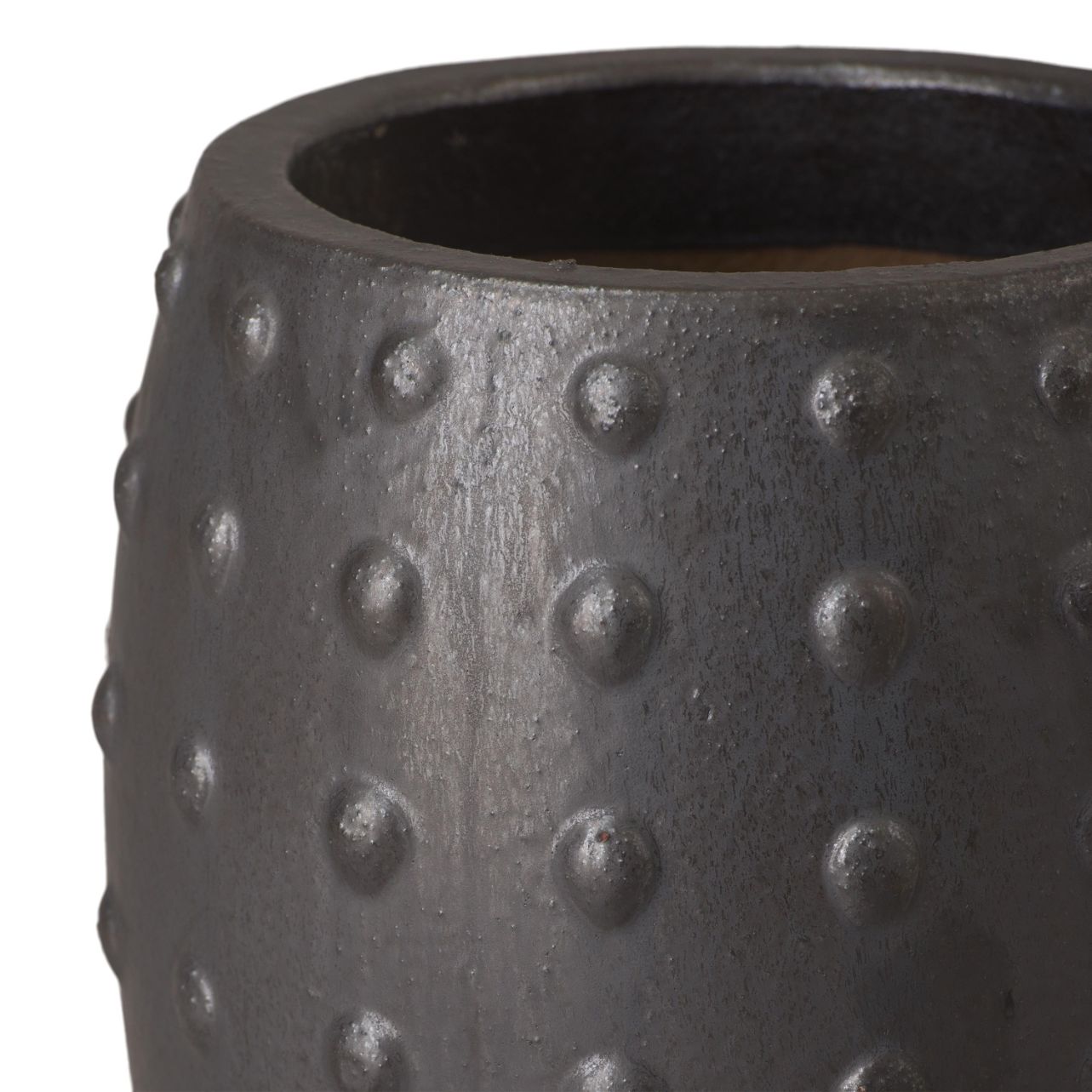 Emissary Round Studded Handcrafted Ceramic Outdoor Planter