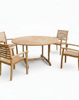 HiTeak Royal Teak Patio Round Dining Set 5PC