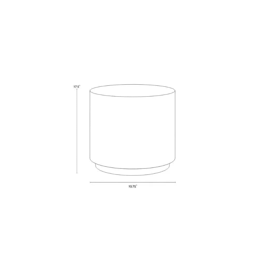 SUNPAN Rubin Concrete Outdoor Round End Table