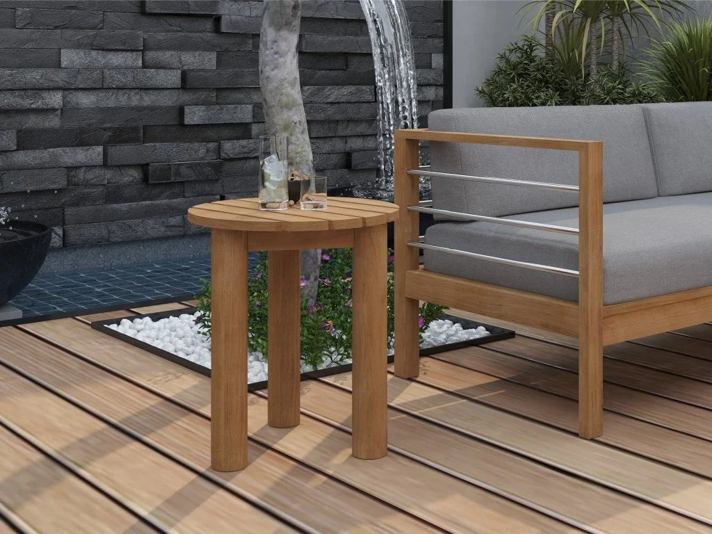 HiTeak Rudolph Teak Patio Round Side Table