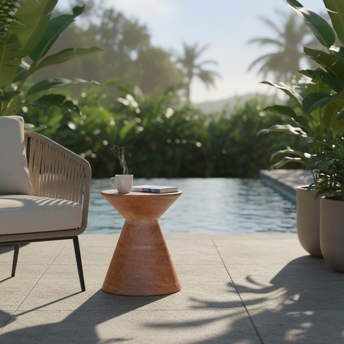 LH Home Rumi Concrete Outdoor Side Table