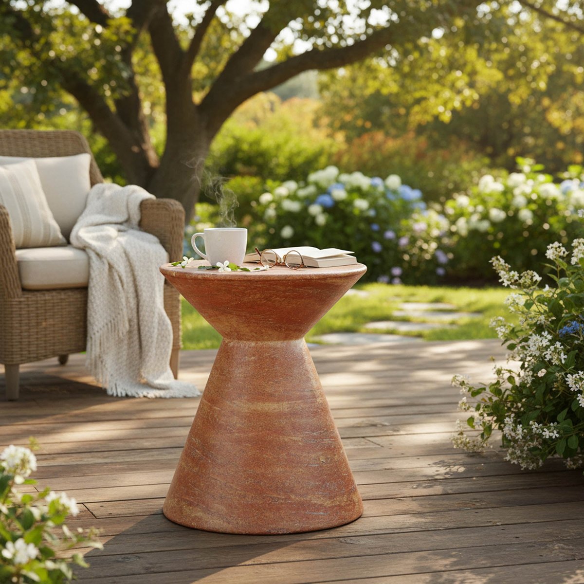 LH Home Rumi Concrete Outdoor Side Table