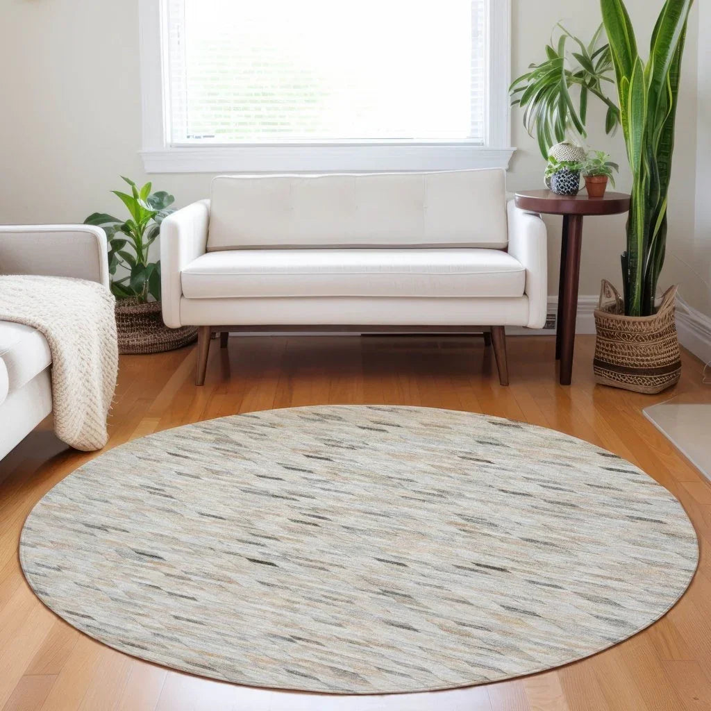 LOOMLAN Rugs Ruzenth Ivory Washable Indoor-Outdoor Rug