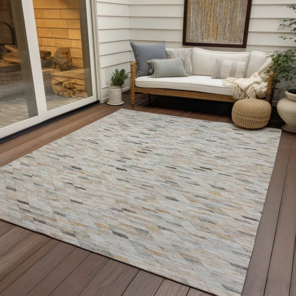 LOOMLAN Rugs Ruzenth Ivory Washable Indoor-Outdoor Rug