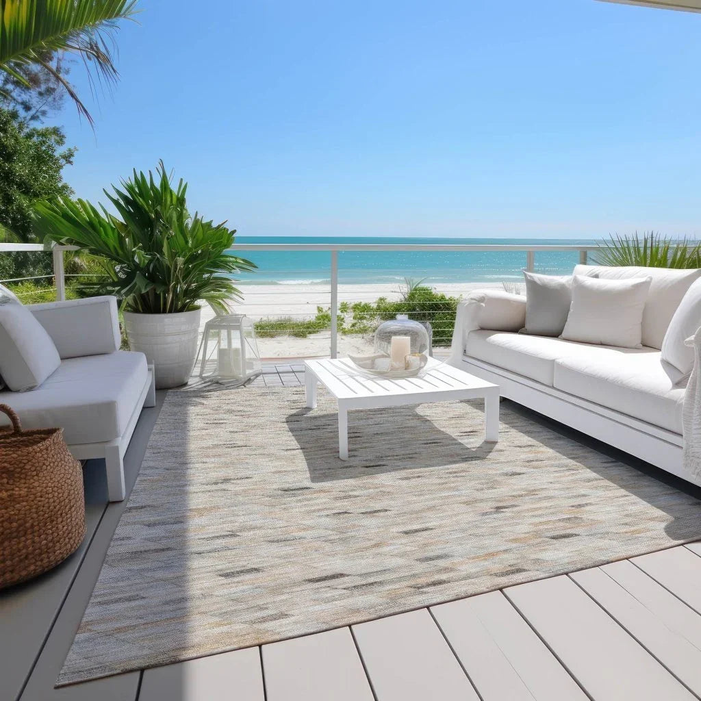 LOOMLAN Rugs Ruzenth Ivory Washable Indoor-Outdoor Rug