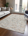 LOOMLAN Rugs Ruzenth Ivory Washable Indoor-Outdoor Rug