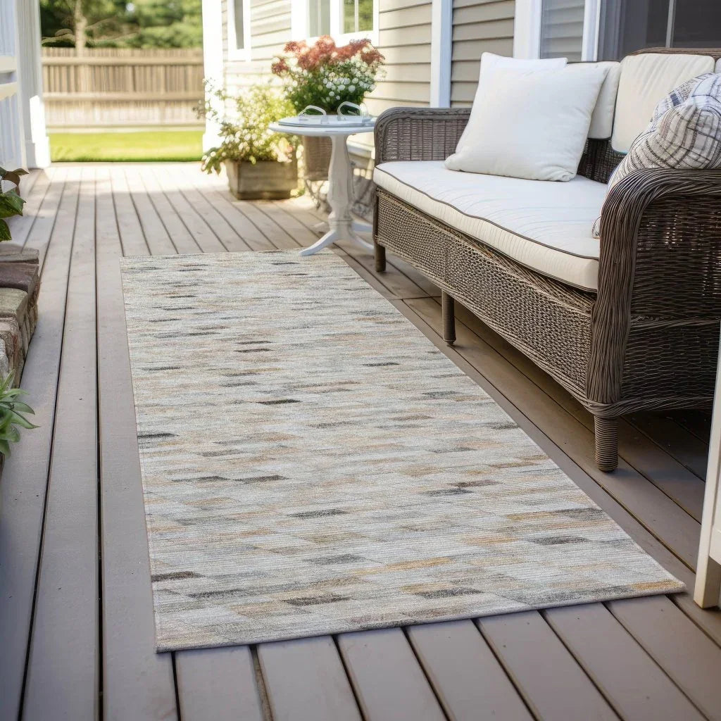 LOOMLAN Rugs Ruzenth Ivory Washable Indoor-Outdoor Rug