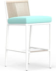Sabbia Sunbrella Outdoor Counter Stool-Outdoor Counter Stools-Sunset West-Dupione Celeste-LOOMLAN