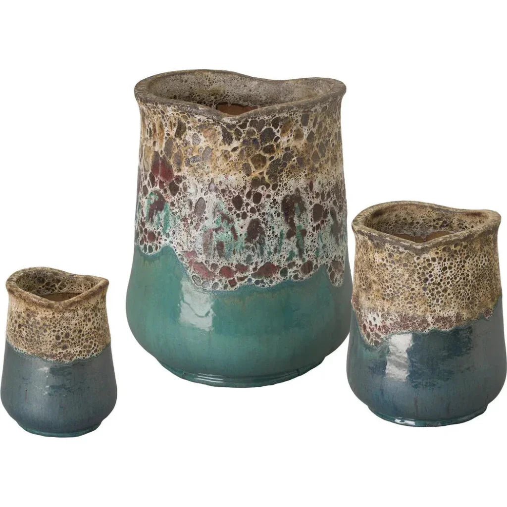 Emissary Sack Reef Teal Ceramic Planter