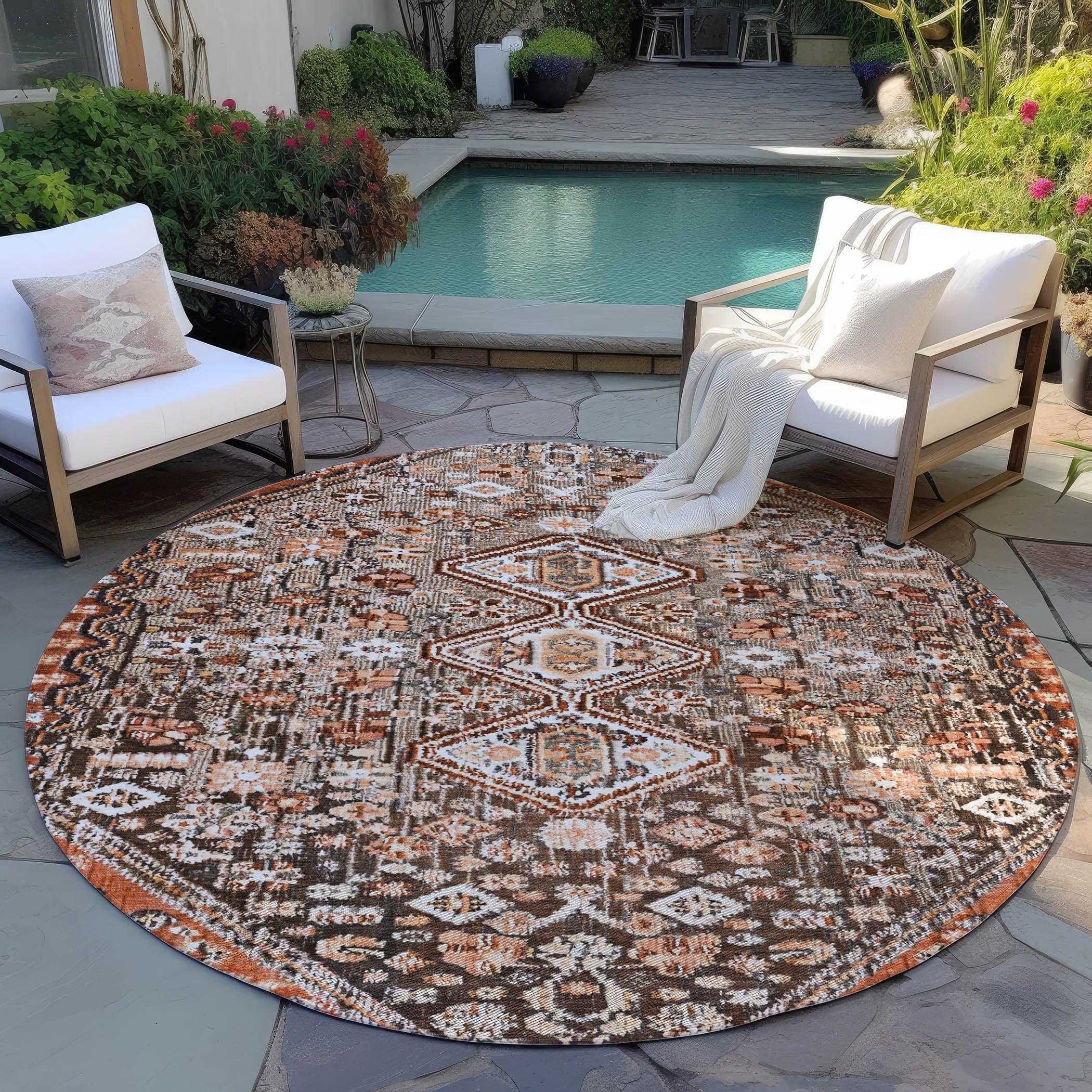Addison Rugs Saelain Brown Washable Indoor-Outdoor Rug