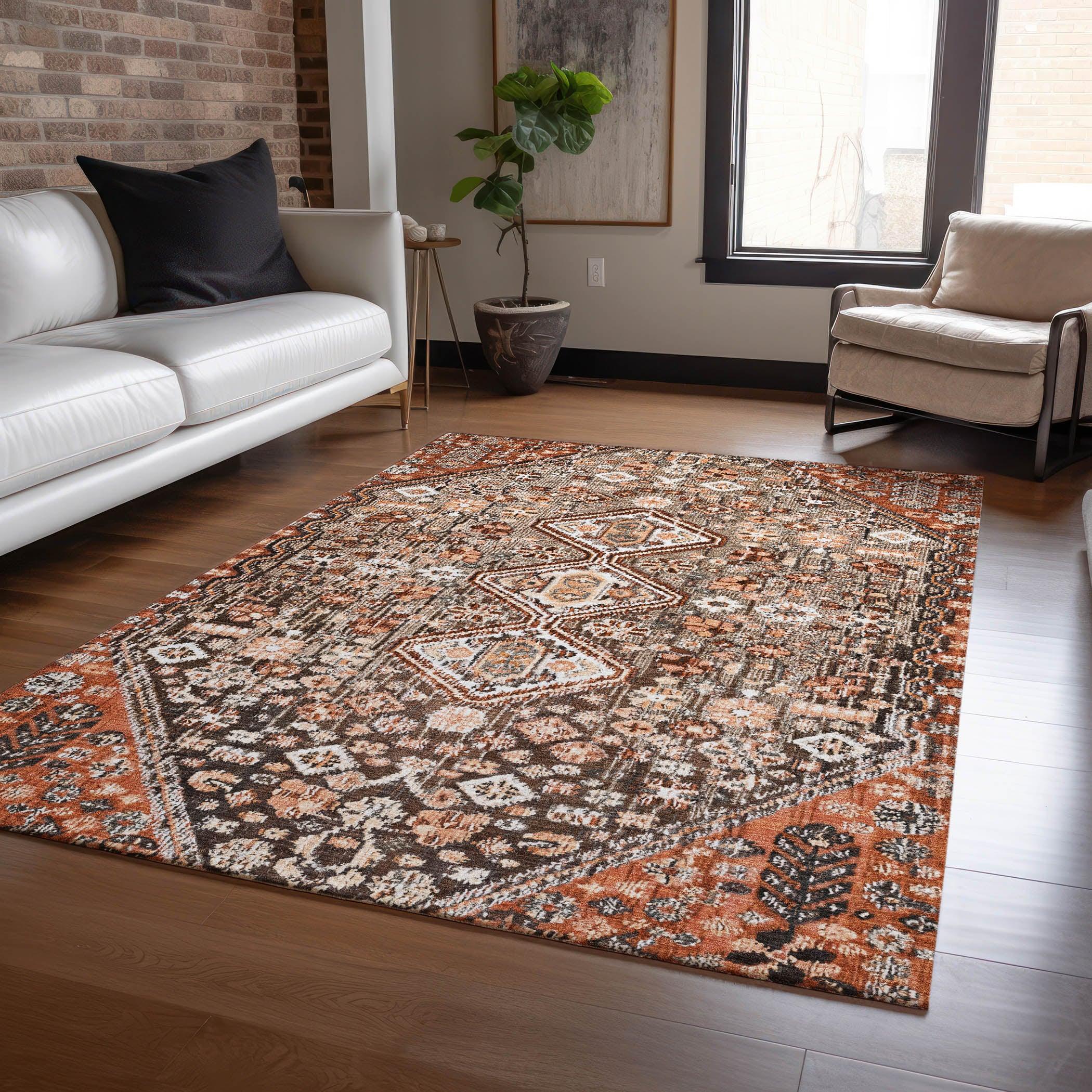 Addison Rugs Saelain Brown Washable Indoor-Outdoor Rug