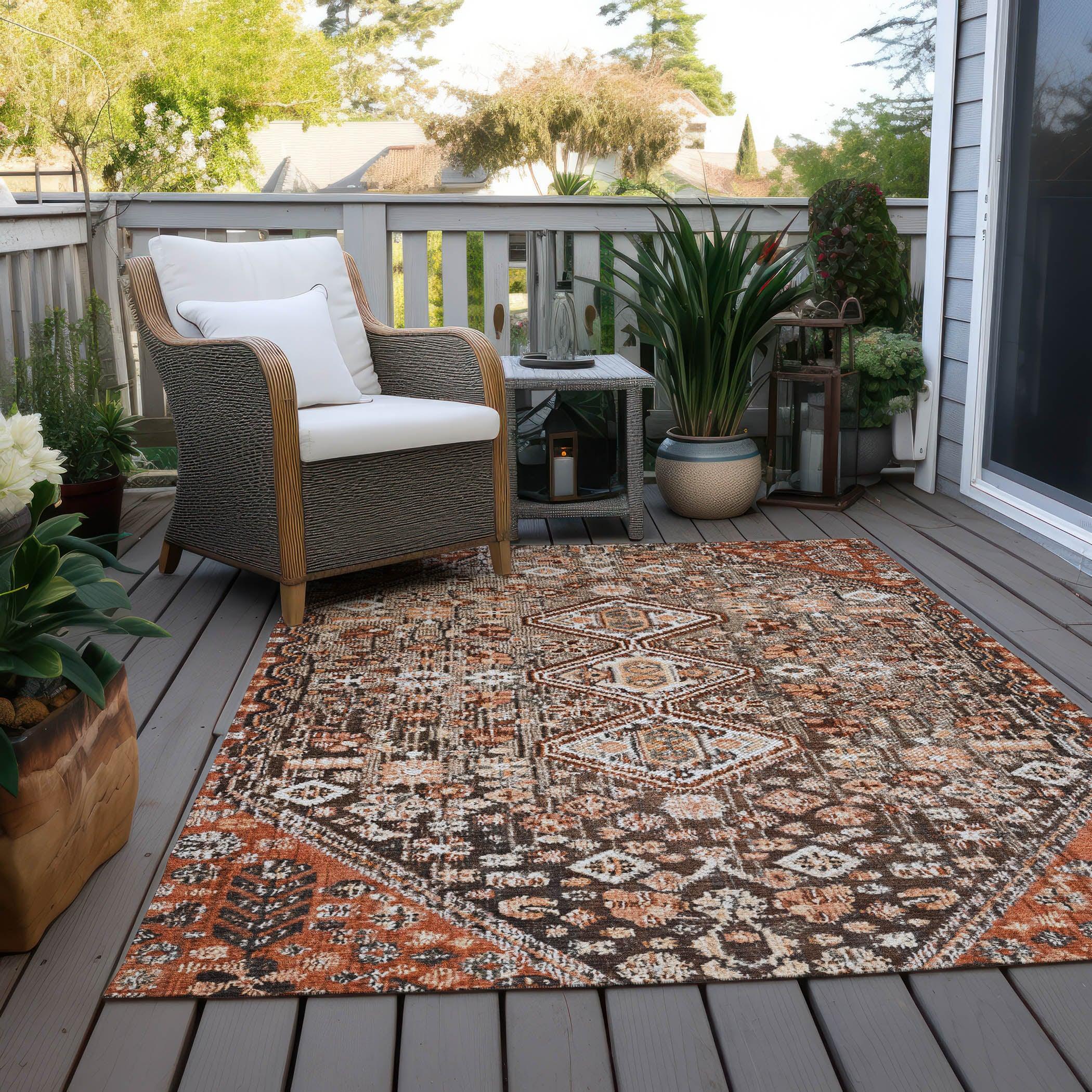 Addison Rugs Saelain Brown Washable Indoor-Outdoor Rug