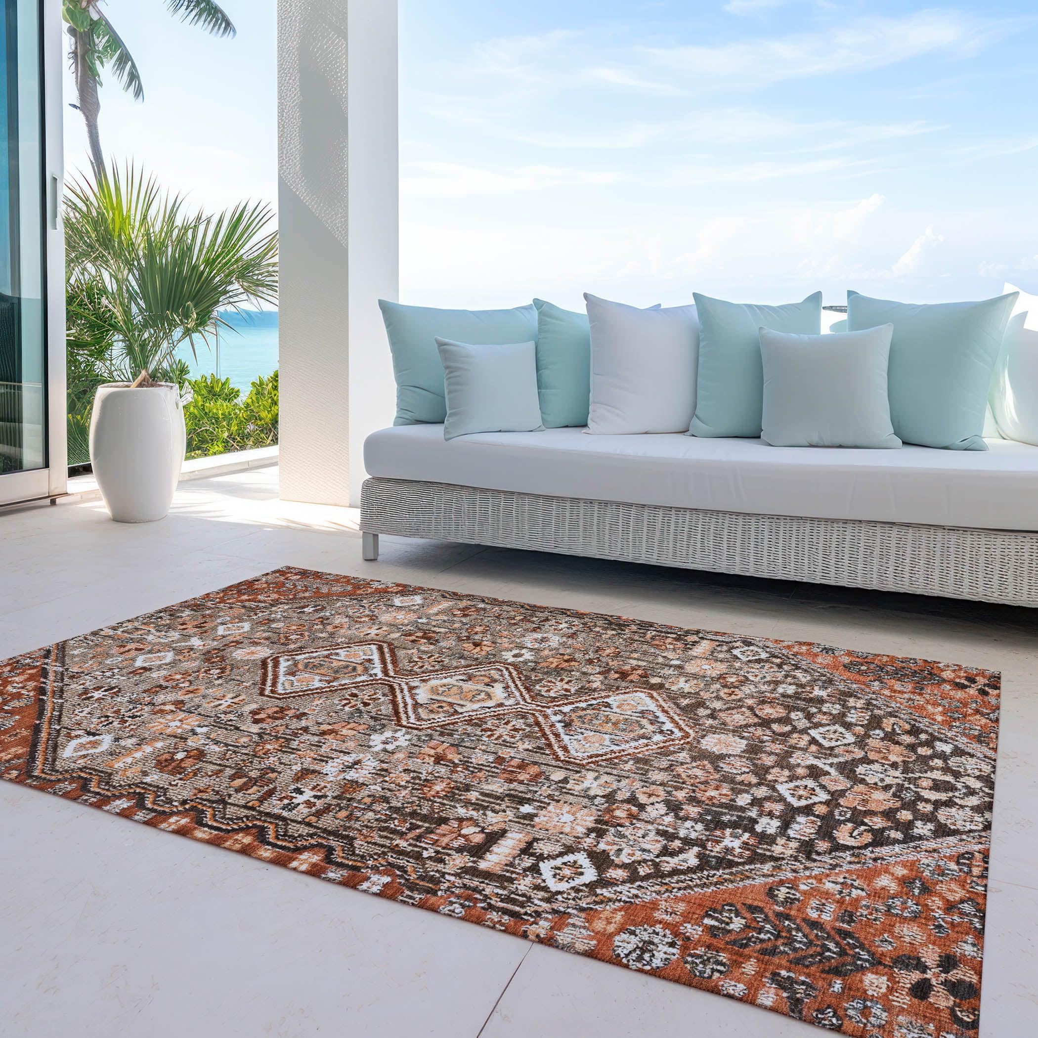 Addison Rugs Saelain Brown Washable Indoor-Outdoor Rug