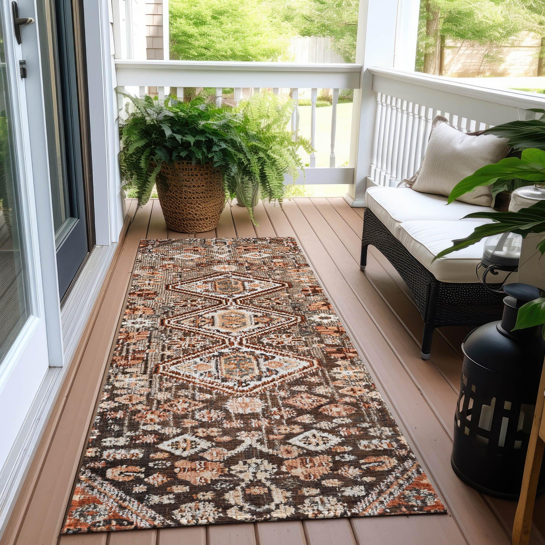 Addison Rugs Saelain Brown Washable Indoor-Outdoor Rug