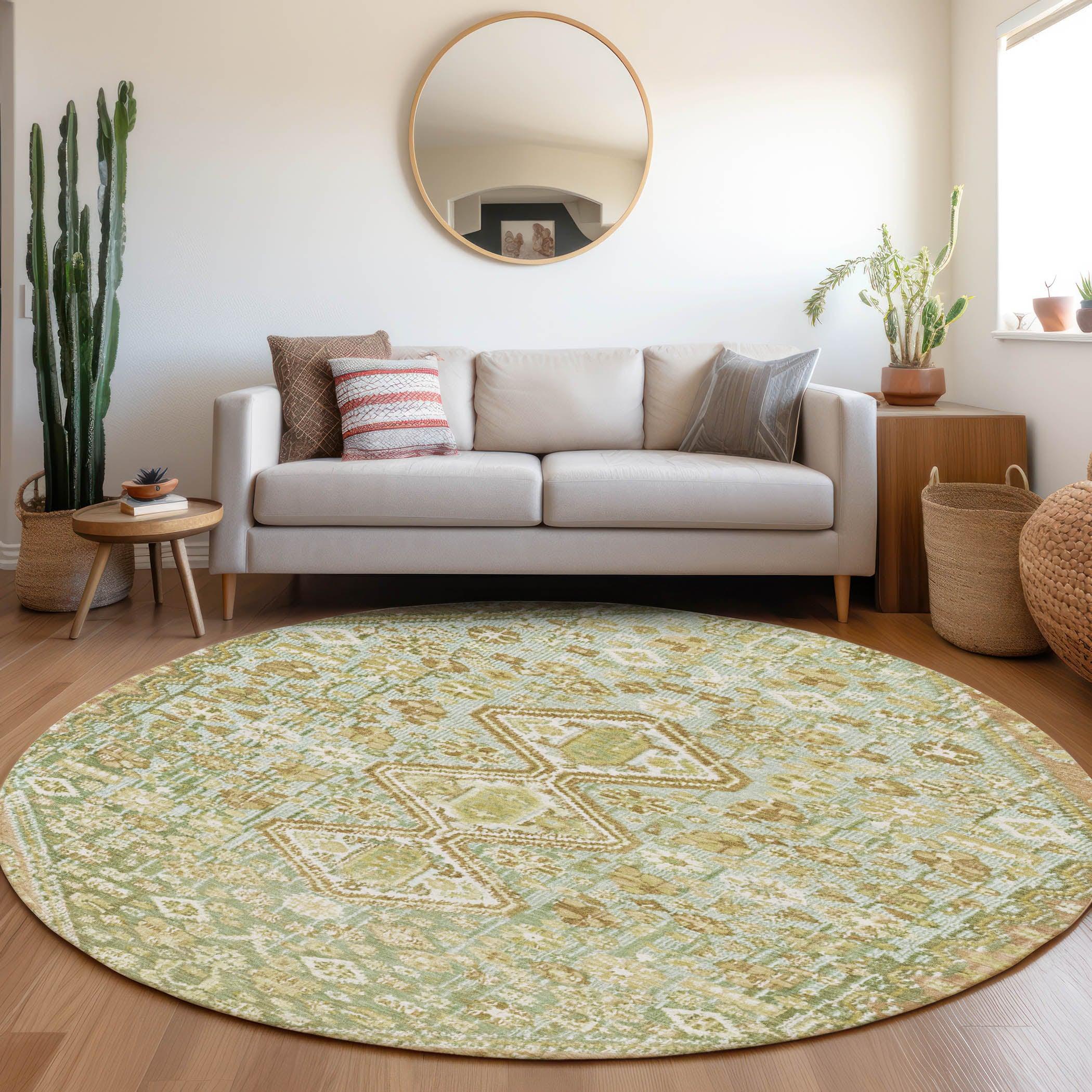 Addison Rugs Saelain Green Washable Indoor-Outdoor Rug