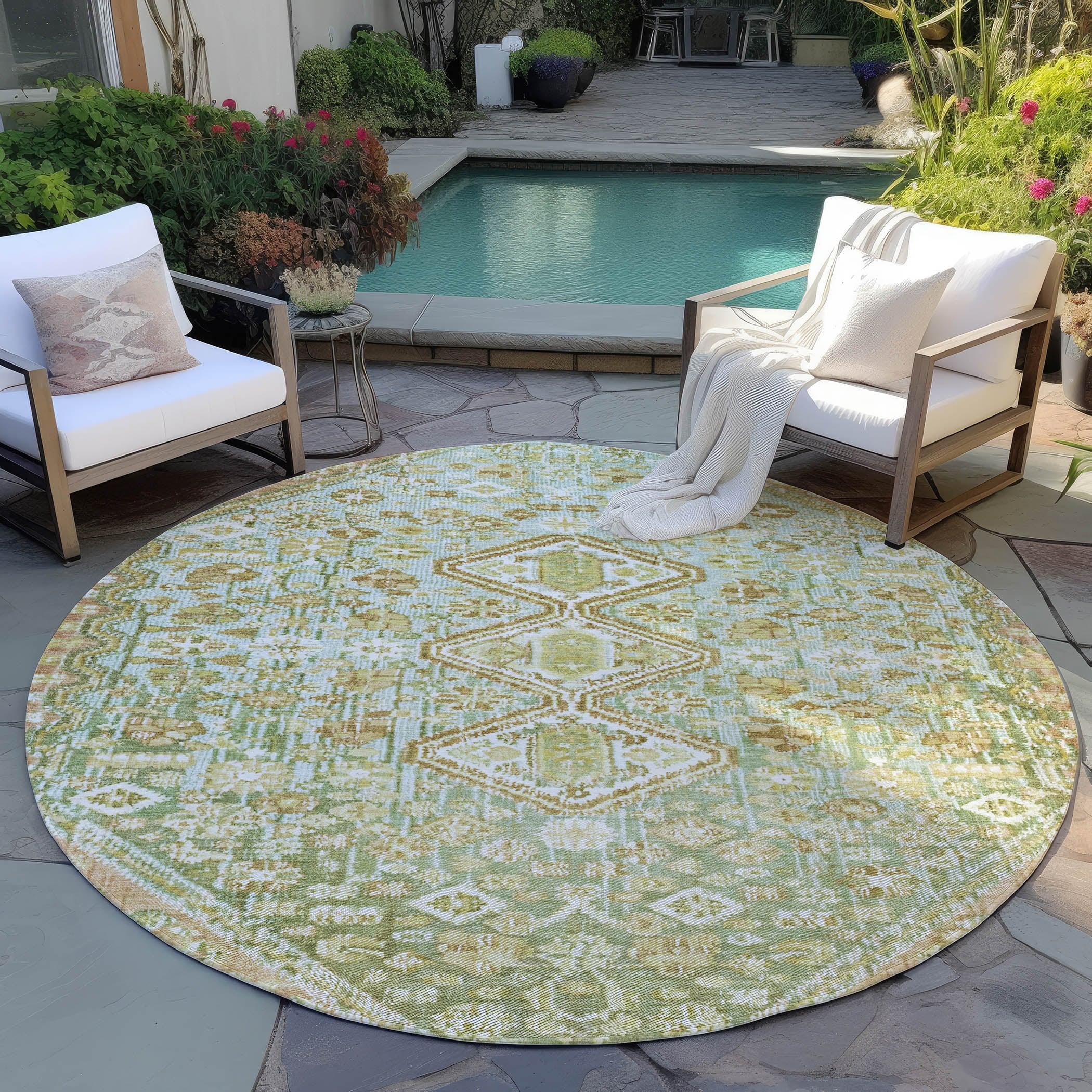 Addison Rugs Saelain Green Washable Indoor-Outdoor Rug