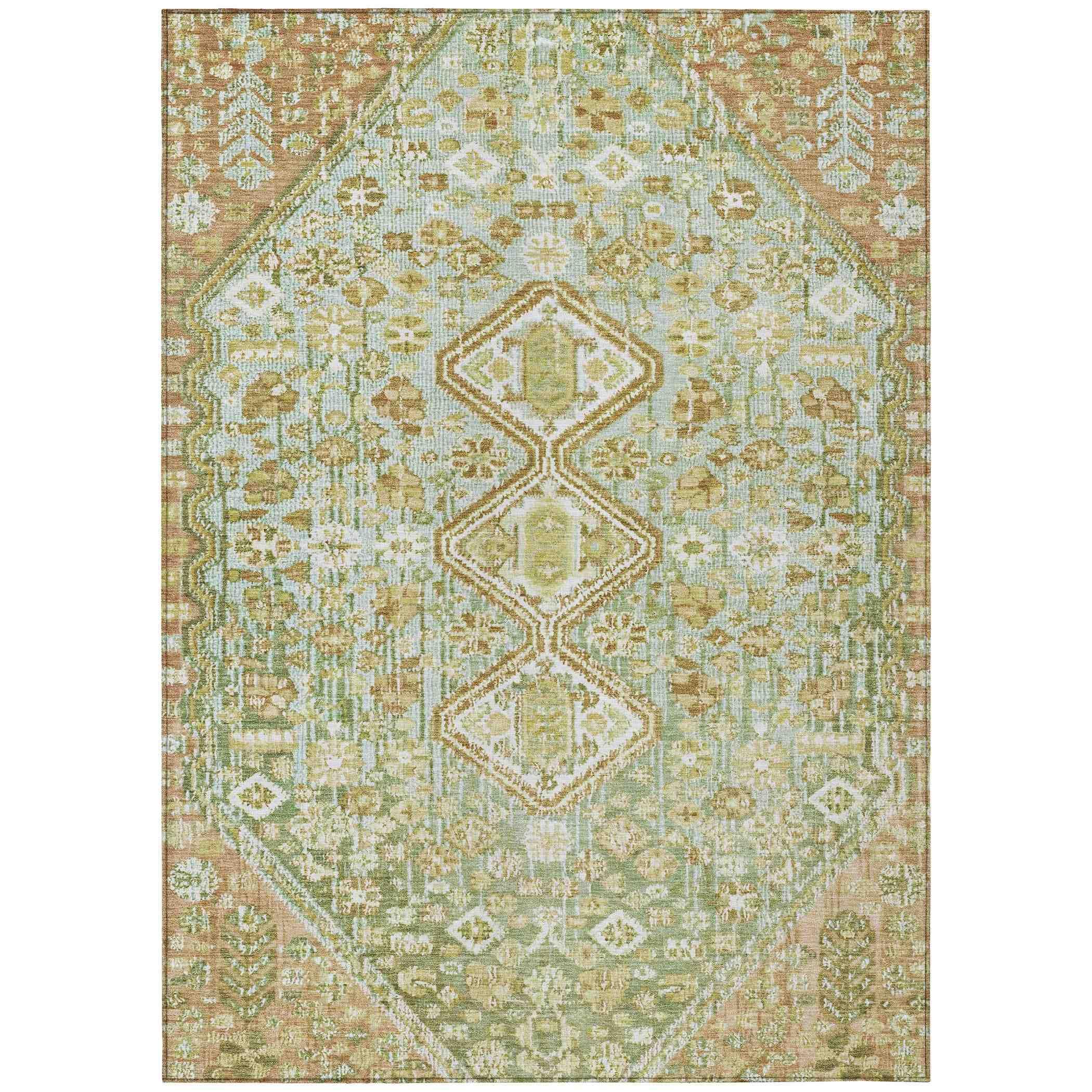 Addison Rugs Saelain Green Washable Indoor-Outdoor Rug