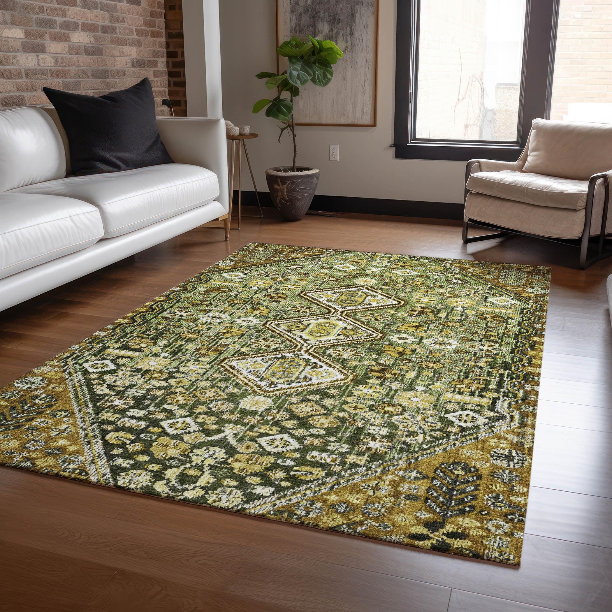 Addison Rugs Saelain Olive Washable Indoor-Outdoor Rug