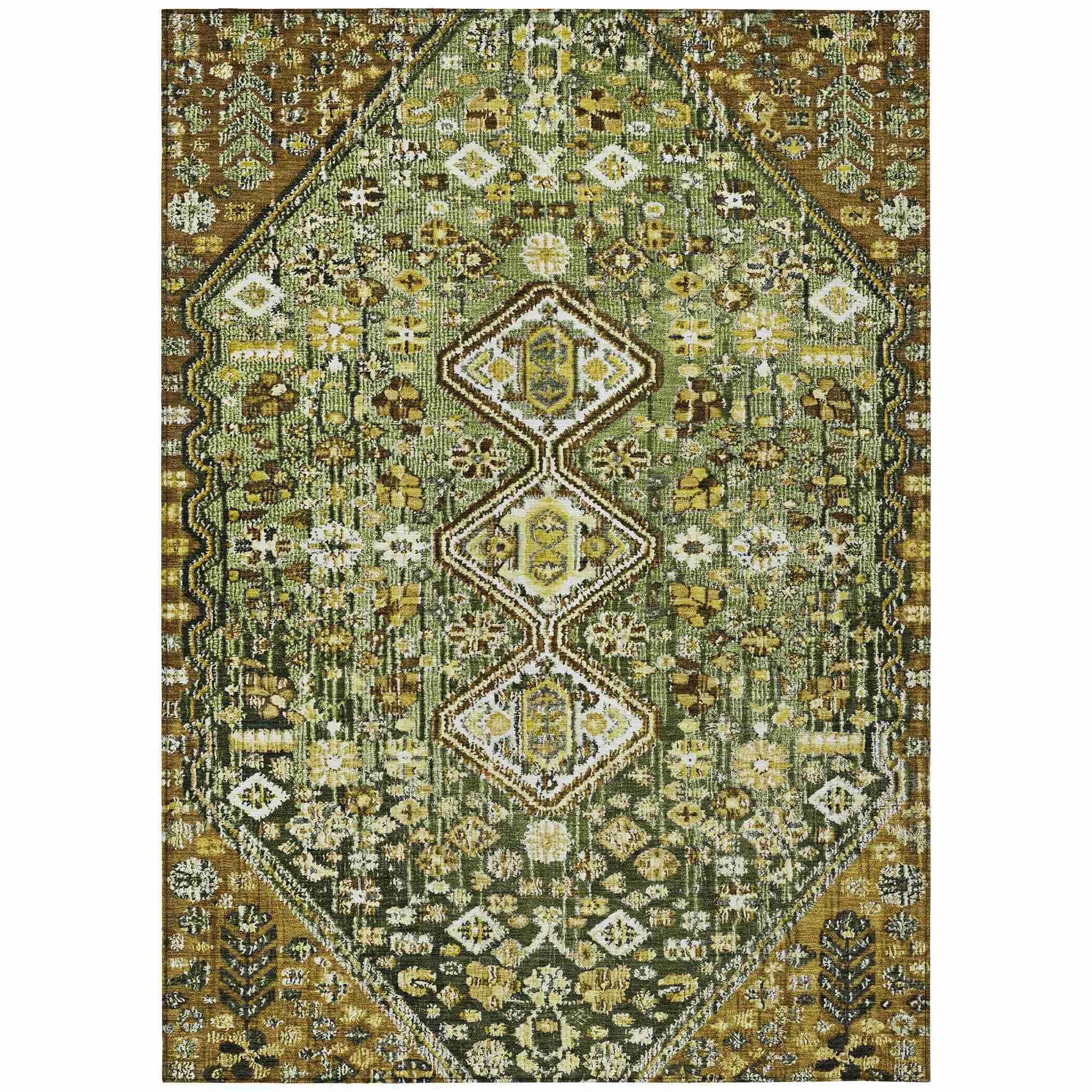 Addison Rugs Saelain Olive Washable Indoor-Outdoor Rug