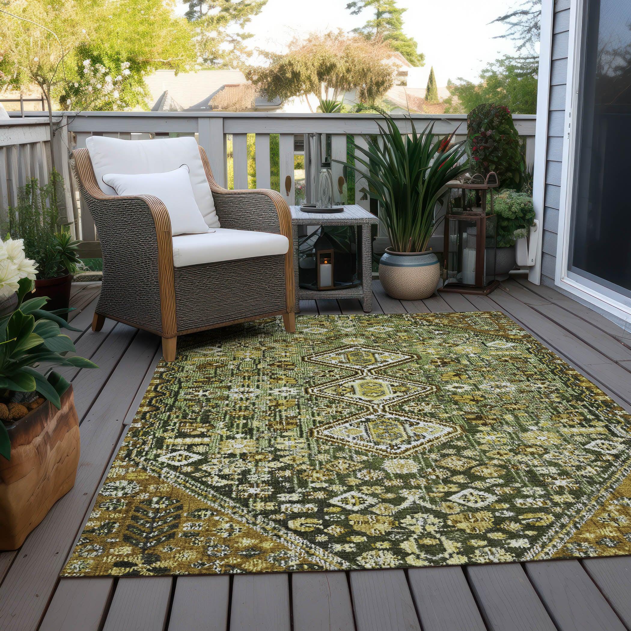 Addison Rugs Saelain Olive Washable Indoor-Outdoor Rug