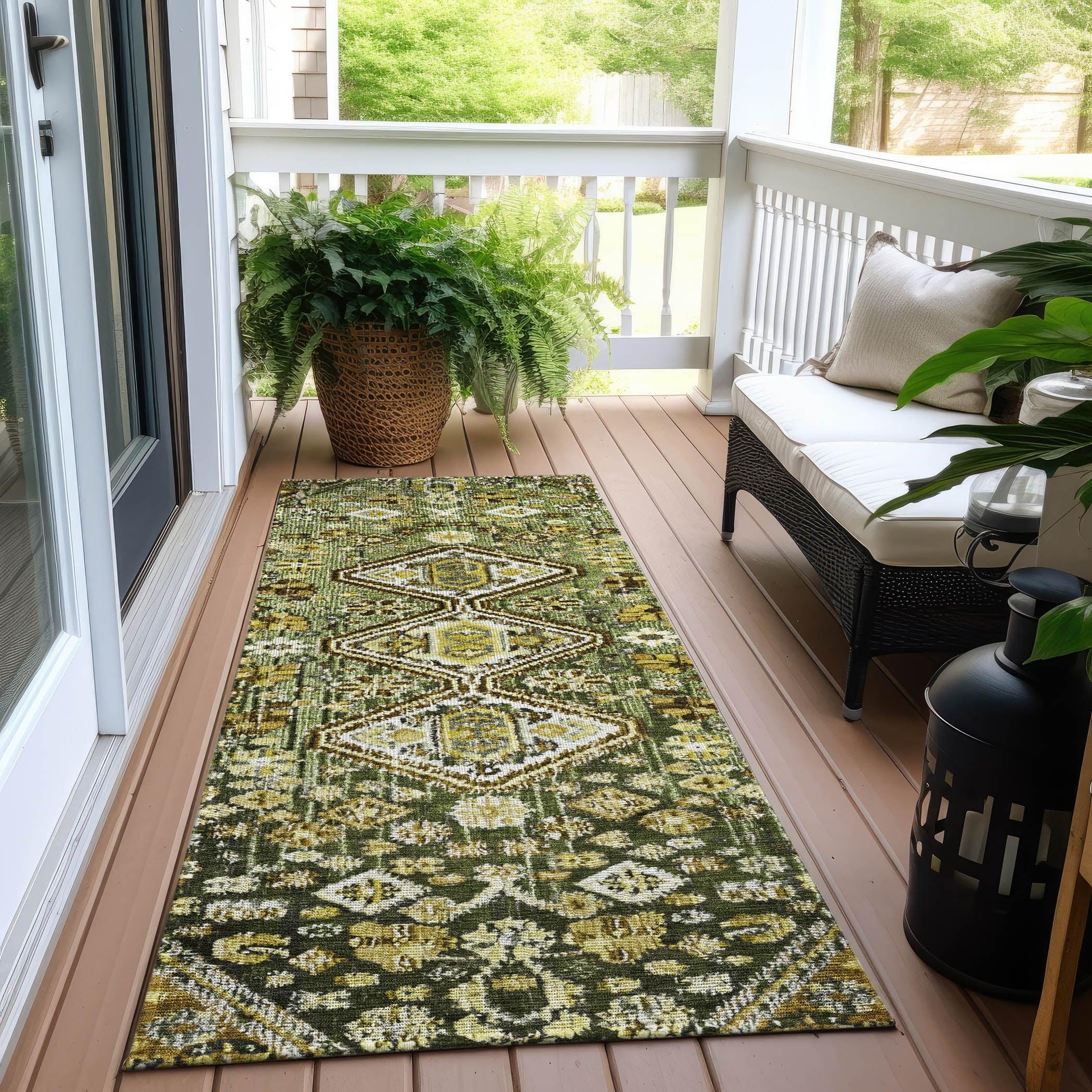 Addison Rugs Saelain Olive Washable Indoor-Outdoor Rug