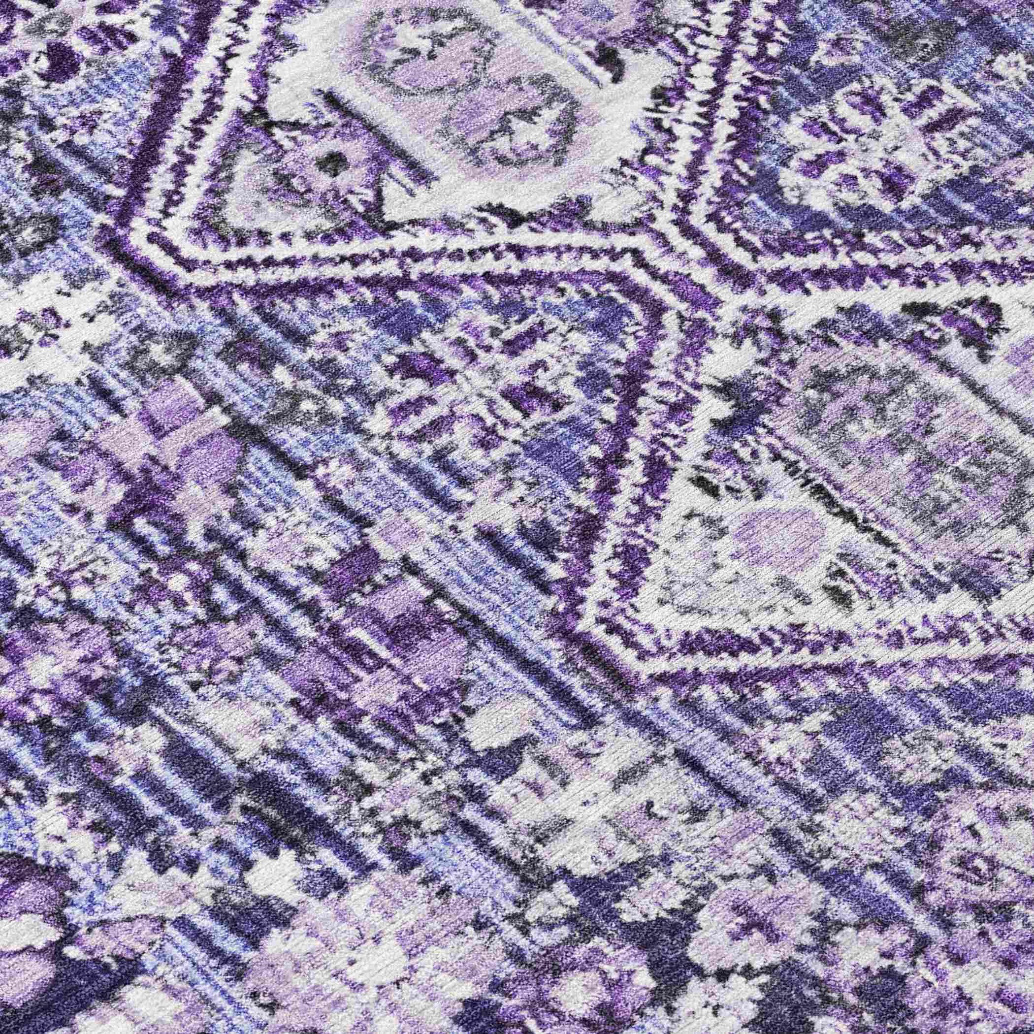 Addison Rugs Saelain Purple Washable Indoor-Outdoor Rug