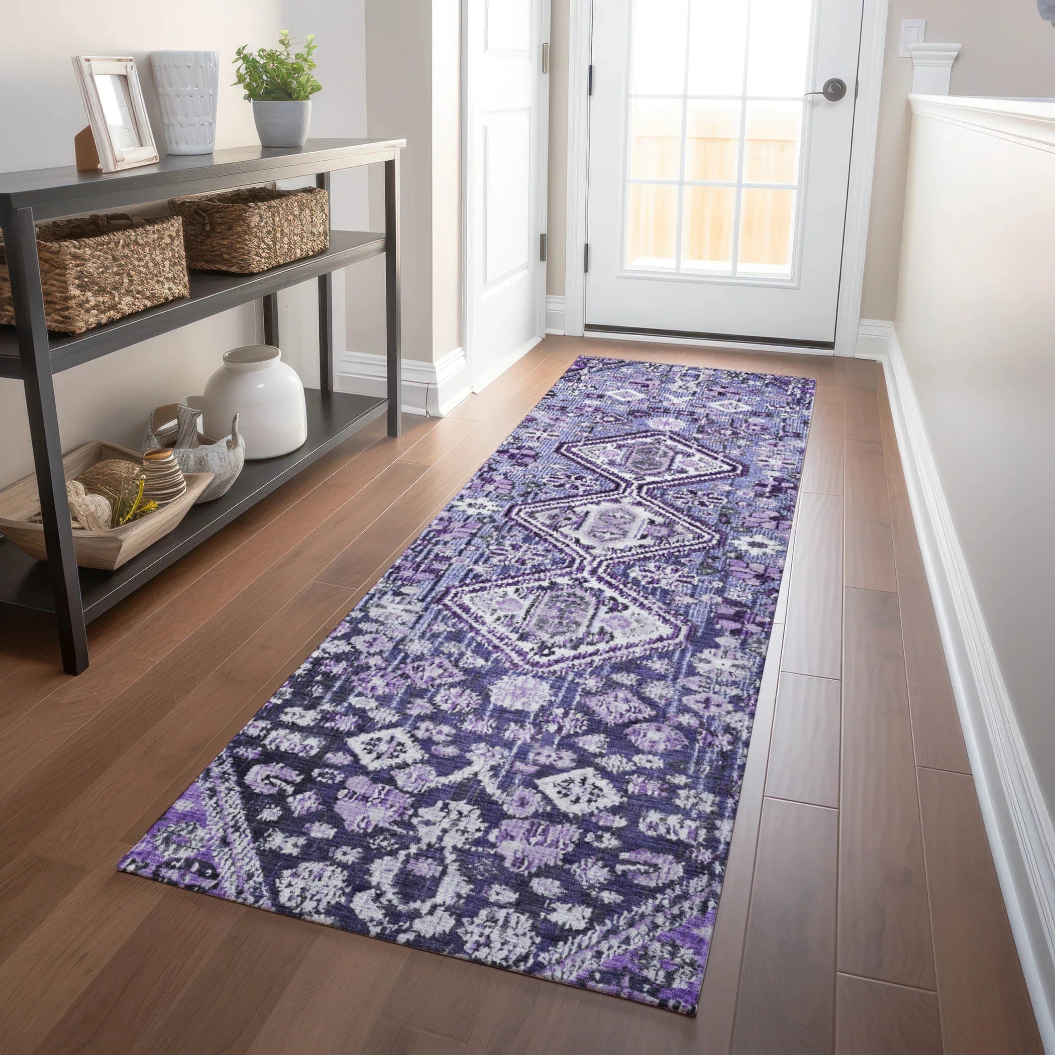 Addison Rugs Saelain Purple Washable Indoor-Outdoor Rug