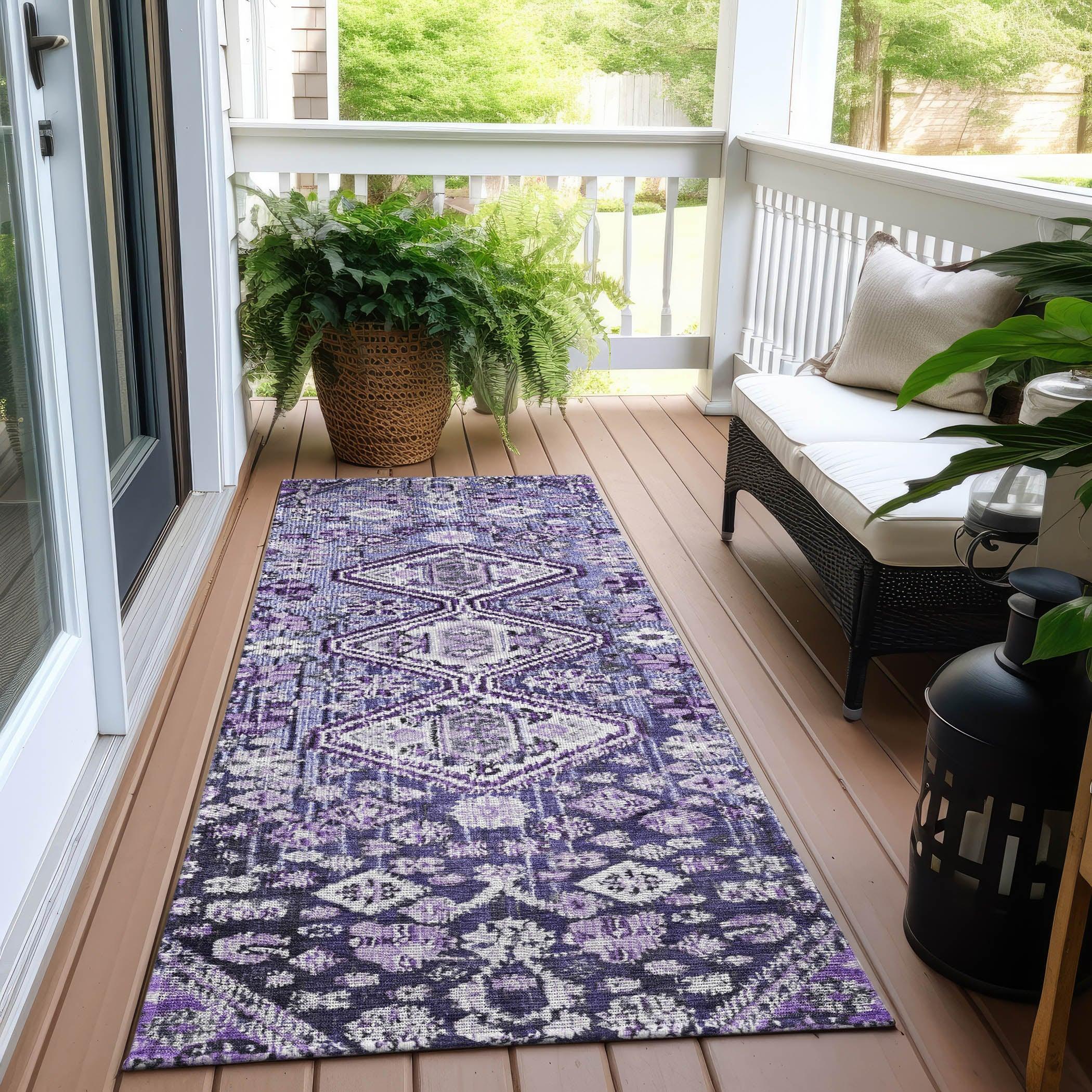 Addison Rugs Saelain Purple Washable Indoor-Outdoor Rug