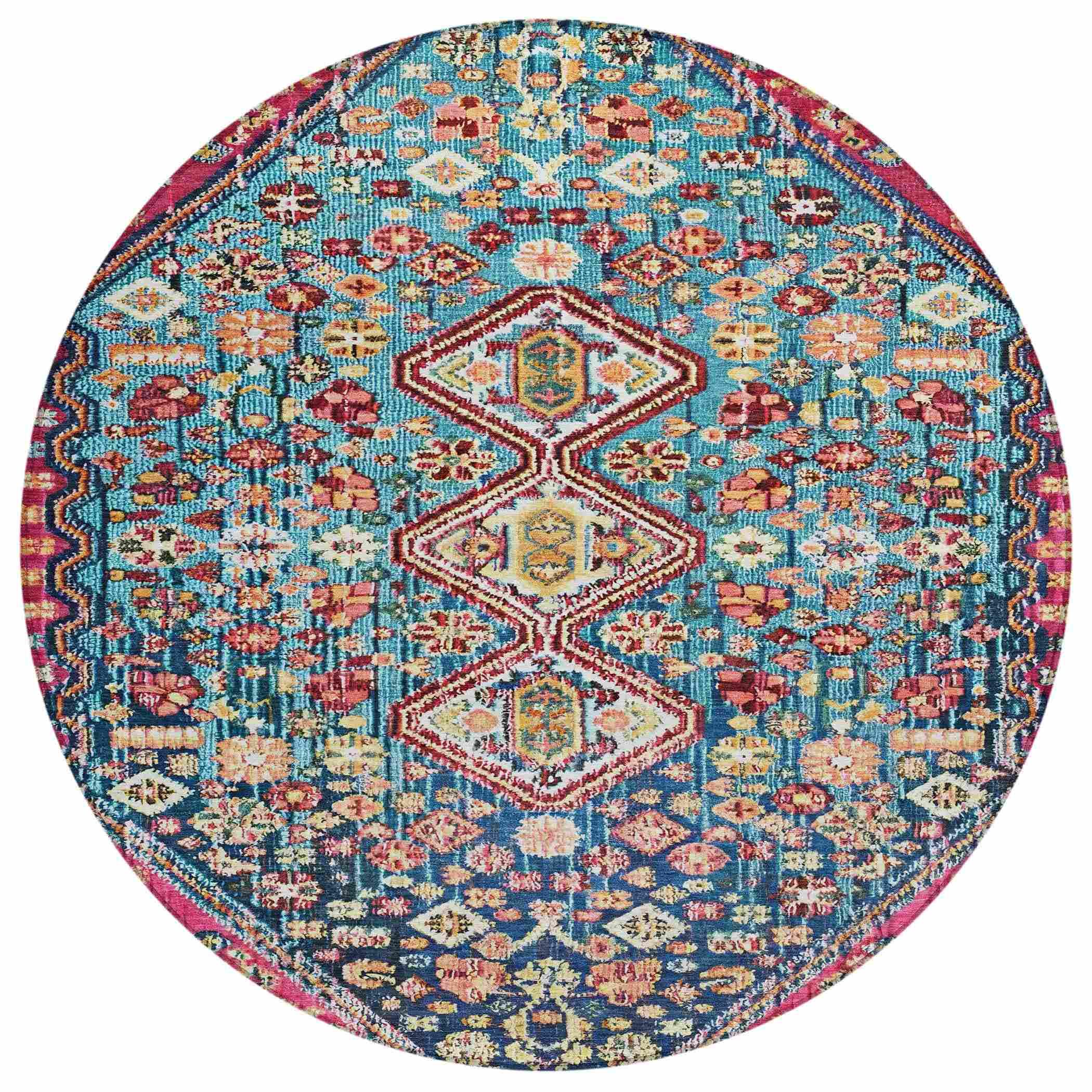 Addison Rugs Saelain Teal Washable Indoor-Outdoor Rug