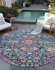 Addison Rugs Saelain Teal Washable Indoor-Outdoor Rug