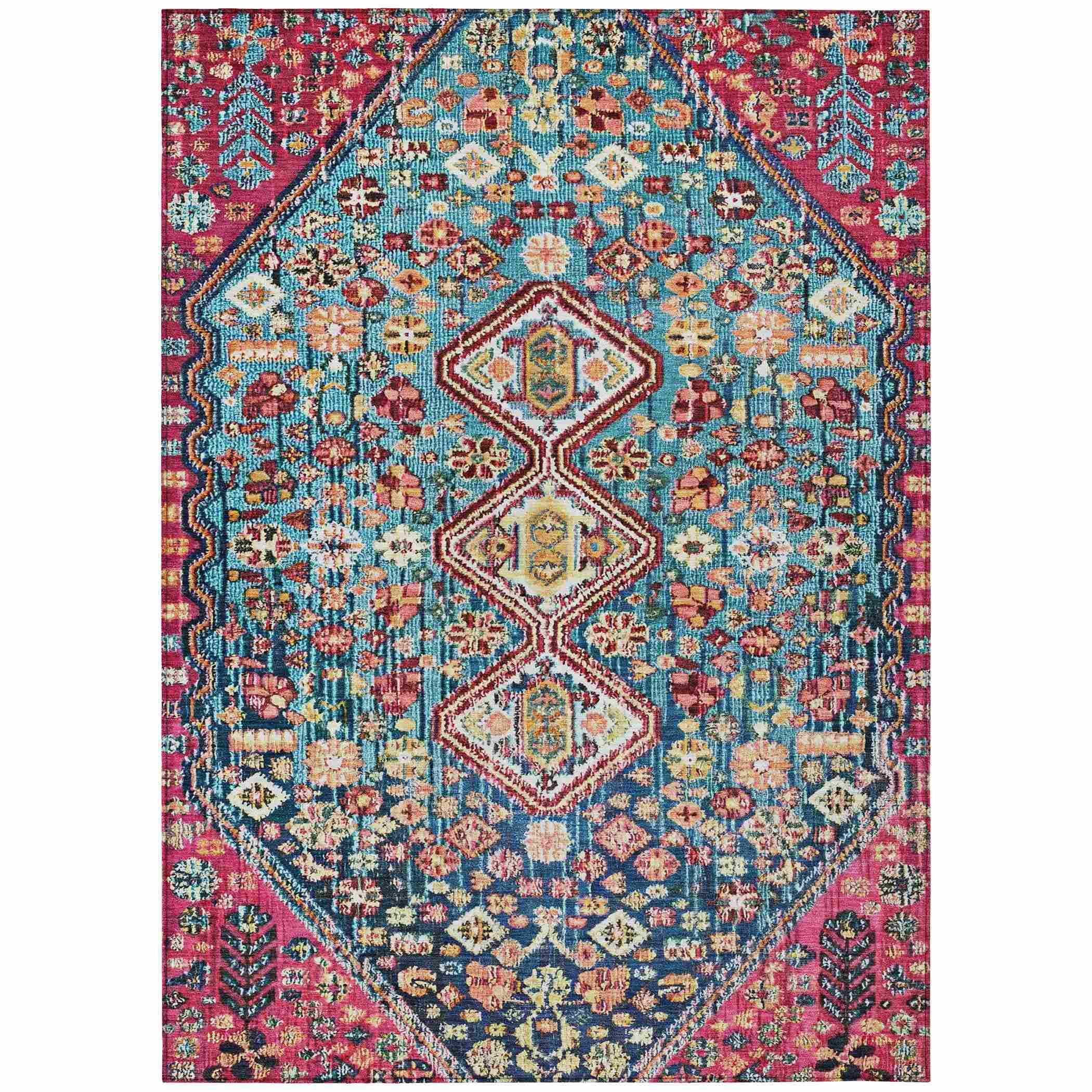 Addison Rugs Saelain Teal Washable Indoor-Outdoor Rug