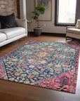 Addison Rugs Saelain Teal Washable Indoor-Outdoor Rug