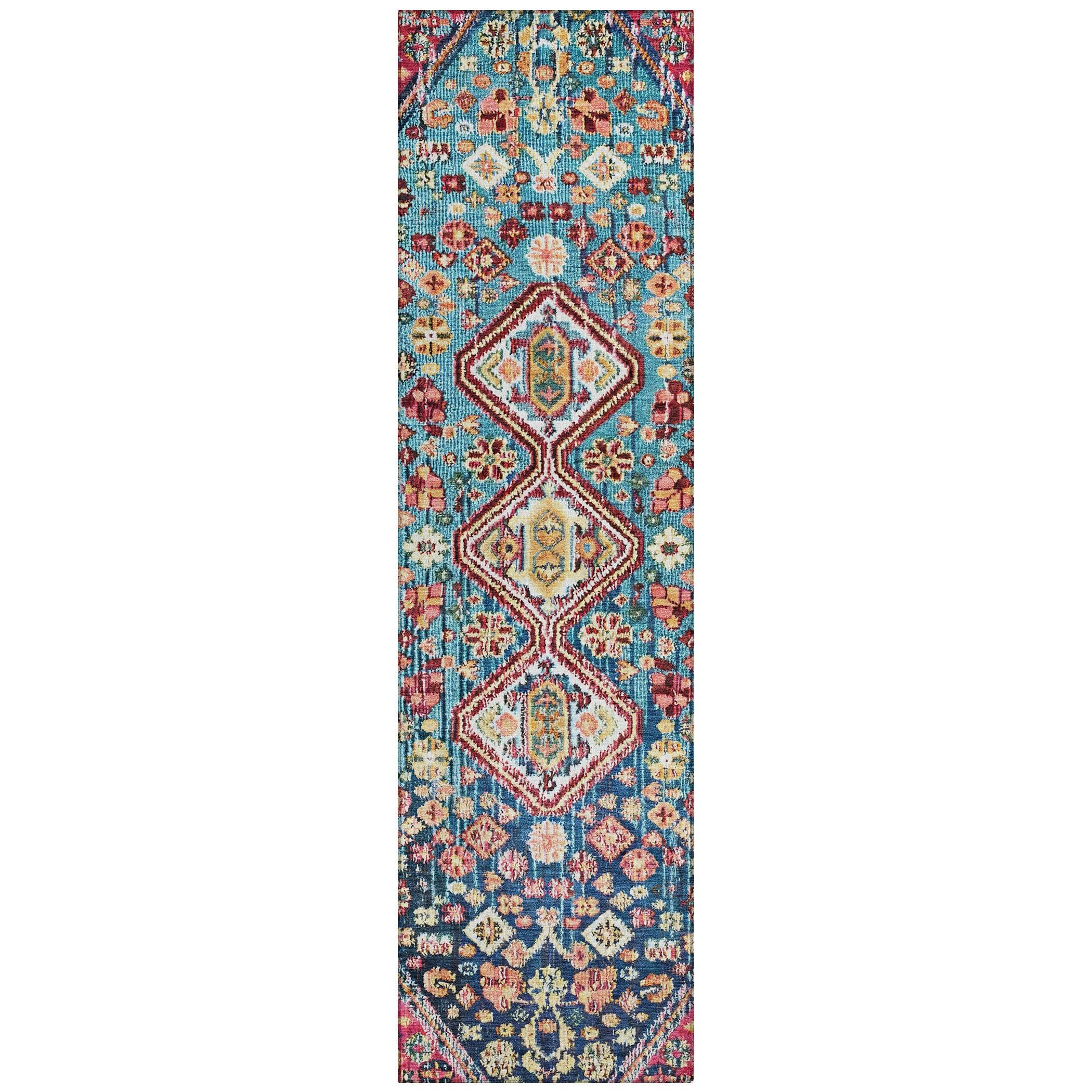 Addison Rugs Saelain Teal Washable Indoor-Outdoor Rug