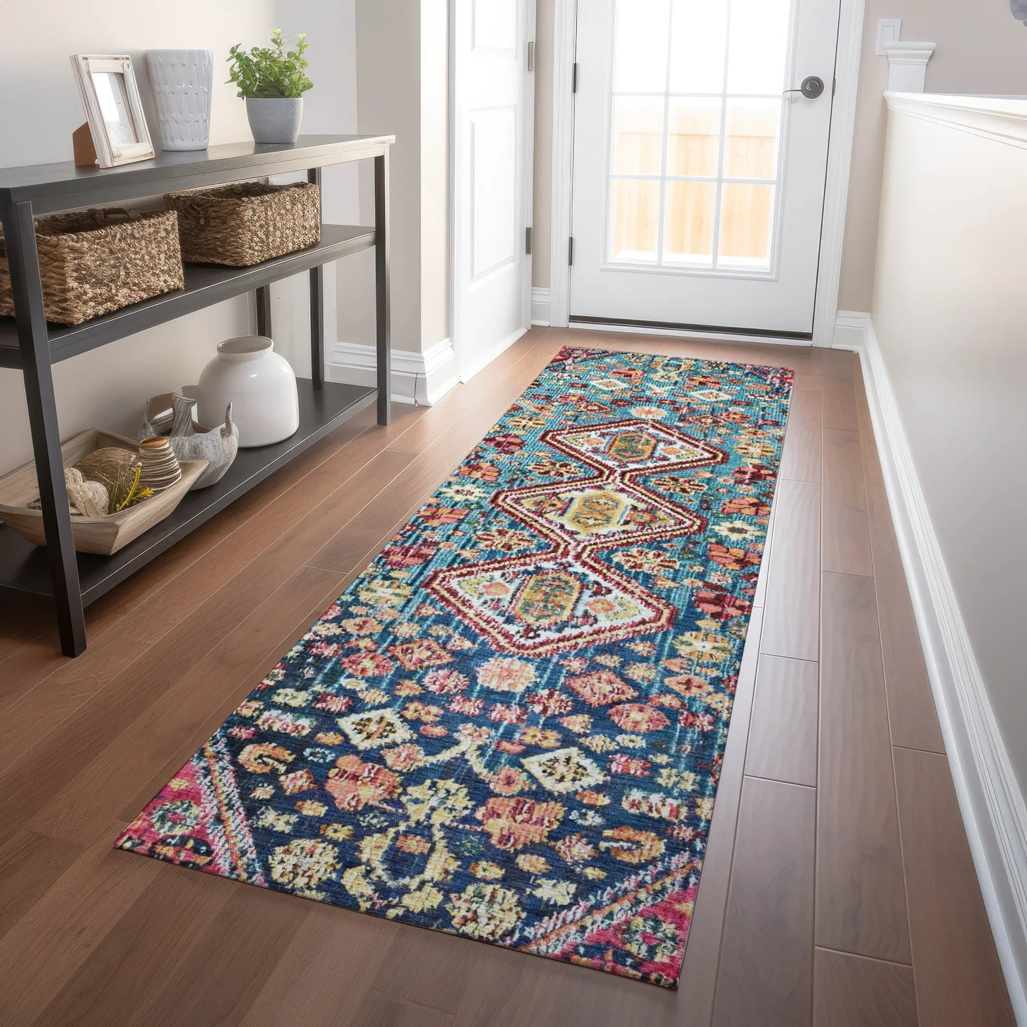 Addison Rugs Saelain Teal Washable Indoor-Outdoor Rug