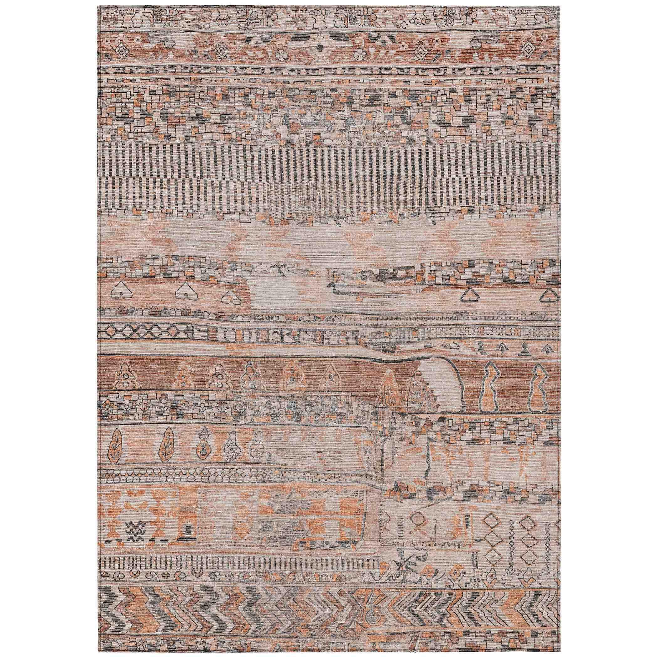 Addison Rugs Saelanor Orange Washable Indoor-Outdoor Rug