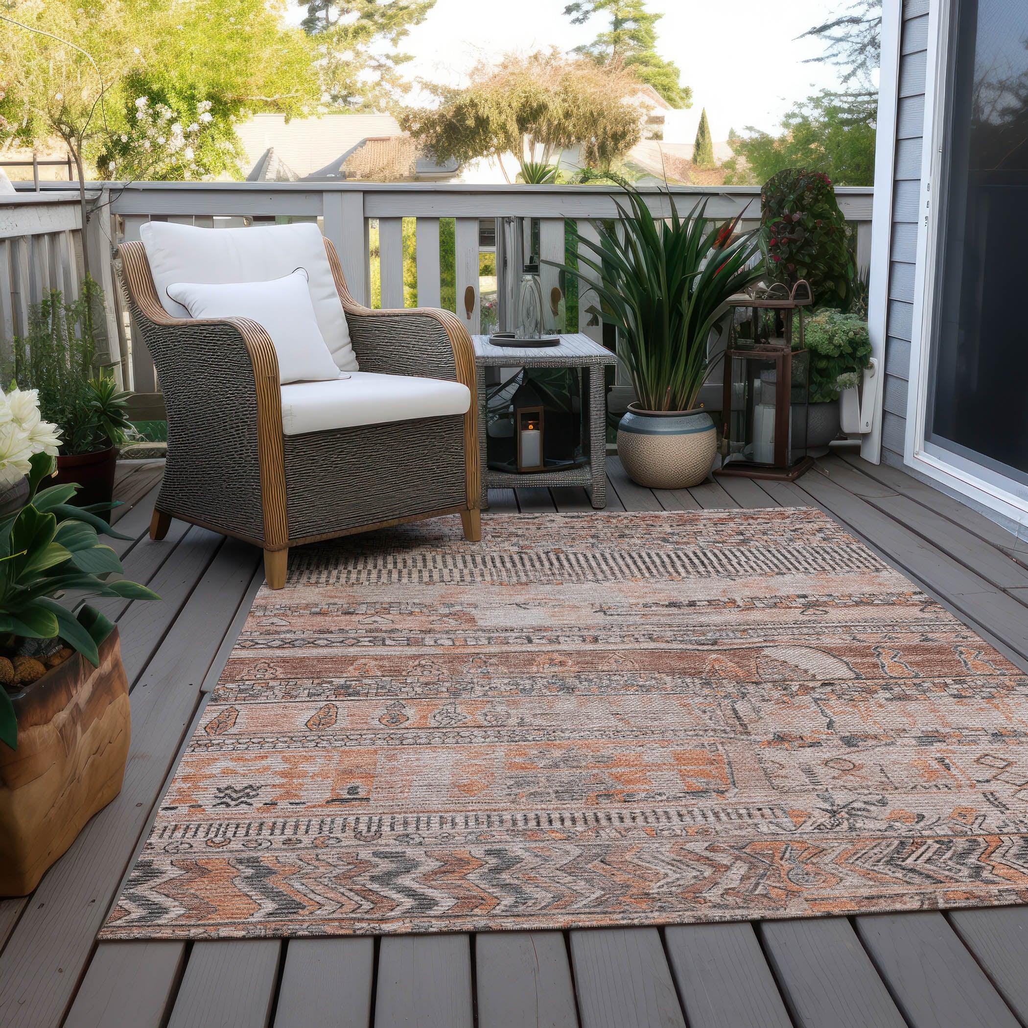 Addison Rugs Saelanor Orange Washable Indoor-Outdoor Rug