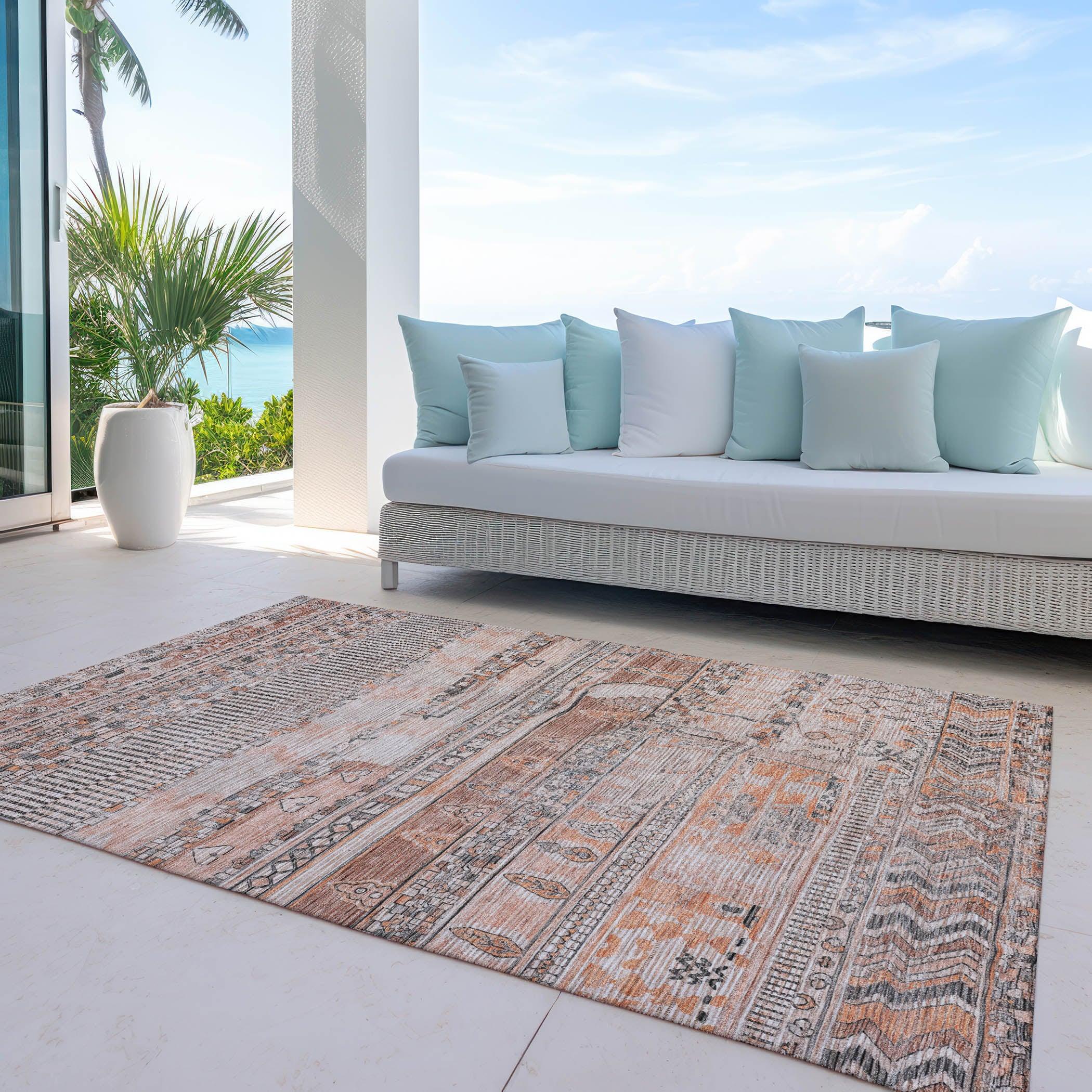 Addison Rugs Saelanor Orange Washable Indoor-Outdoor Rug