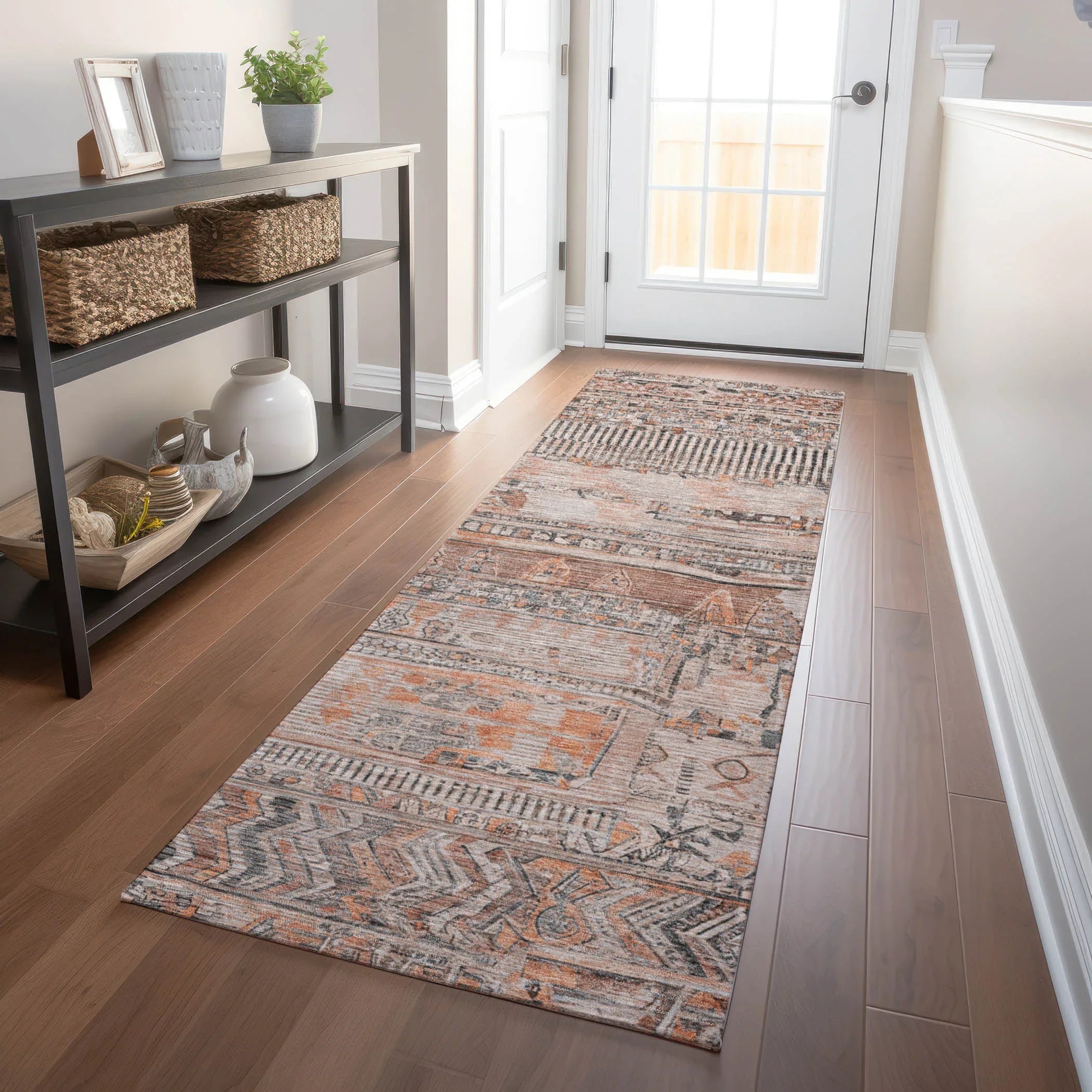 Addison Rugs Saelanor Orange Washable Indoor-Outdoor Rug