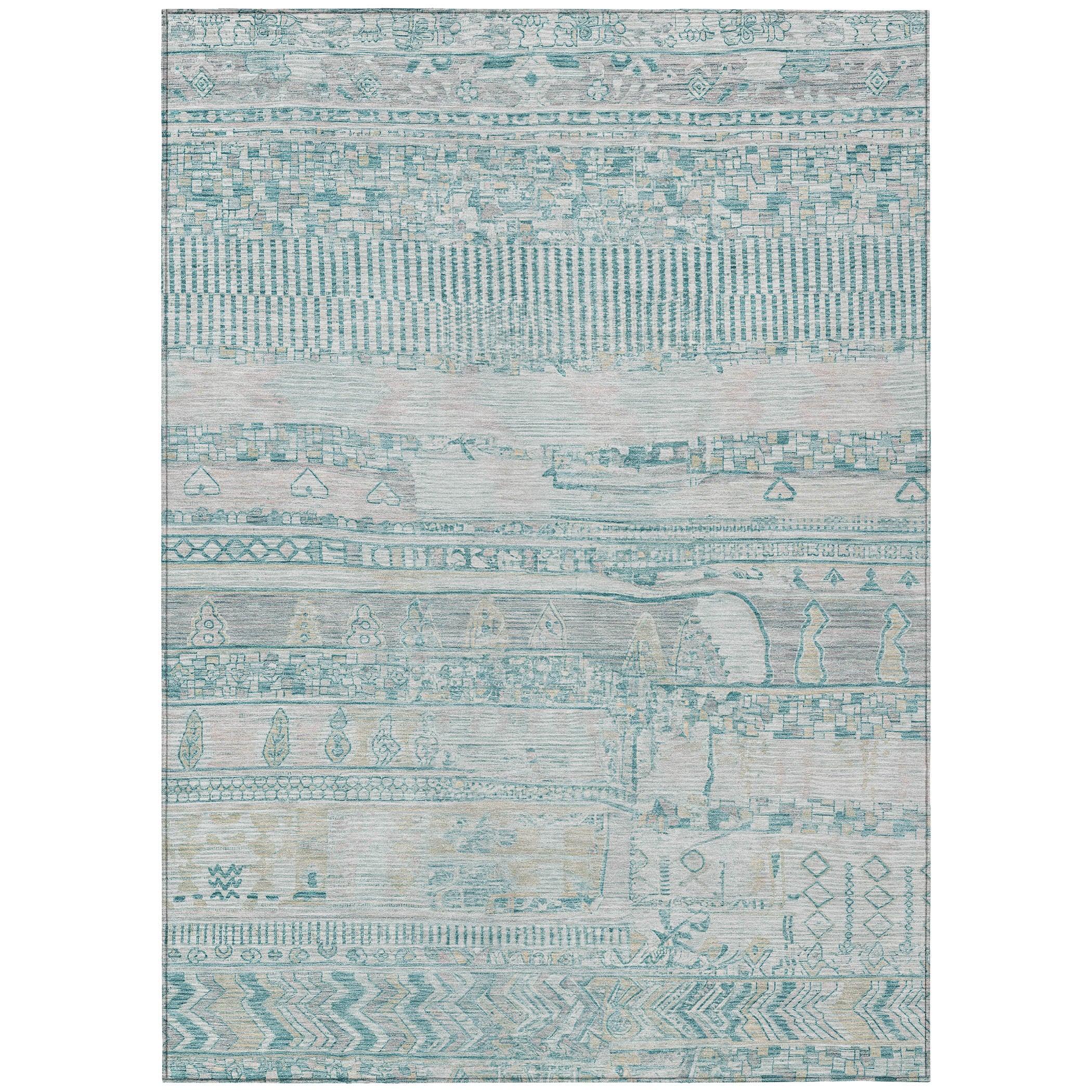 Addison Rugs Saelanor Teal Washable Indoor-Outdoor Rug