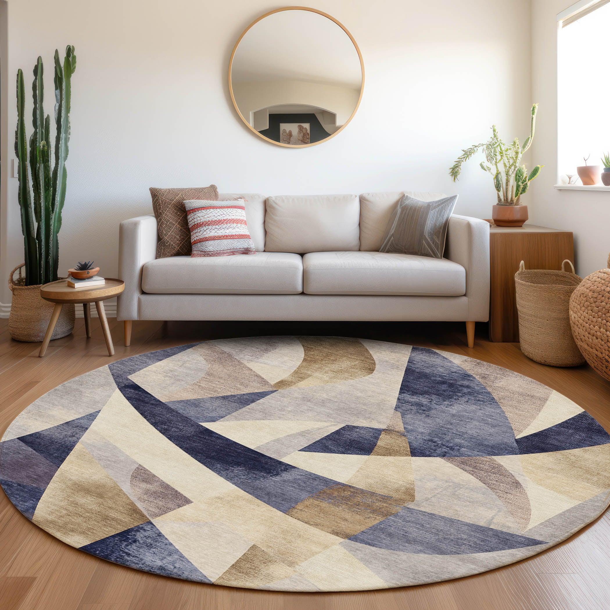 Addison Rugs Saelara Blue Washable Indoor-Outdoor Rug