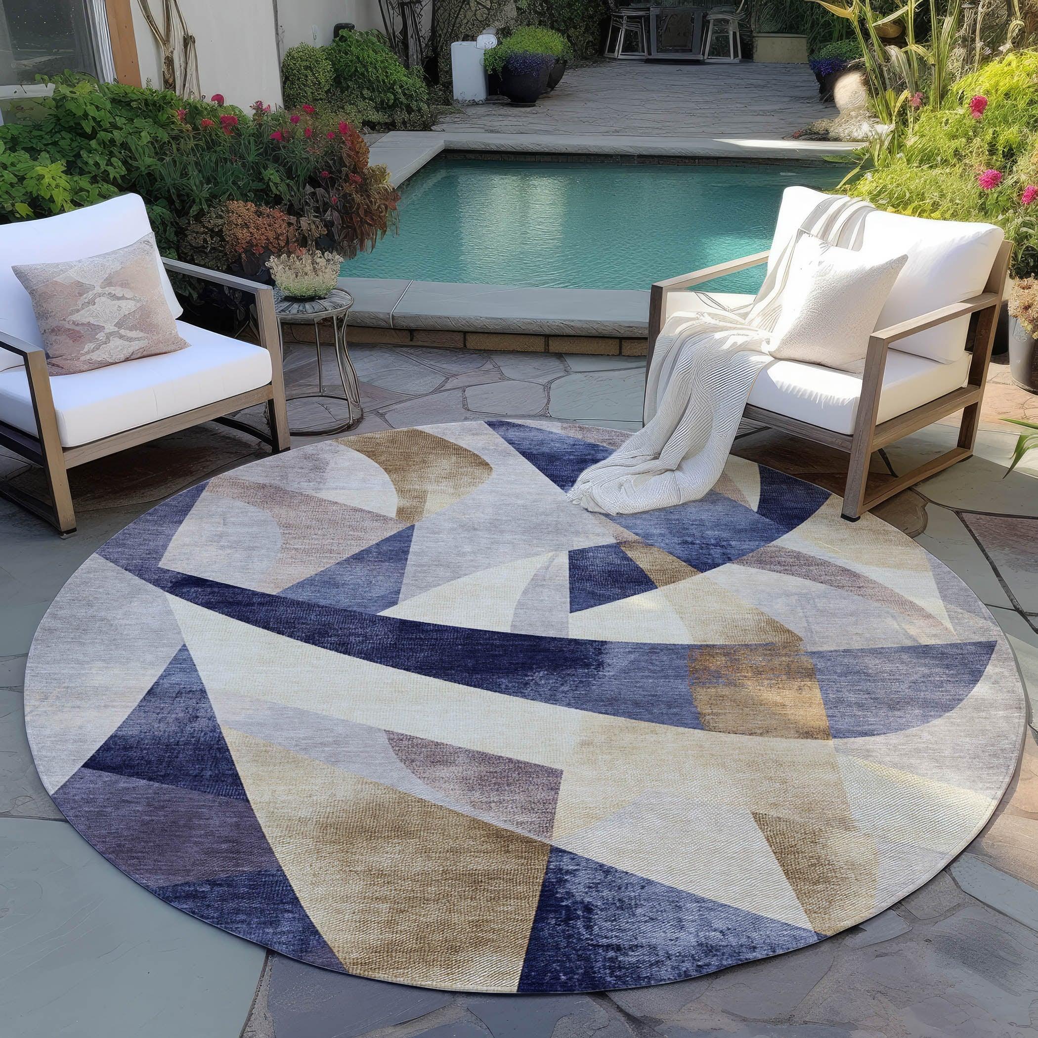 Addison Rugs Saelara Blue Washable Indoor-Outdoor Rug