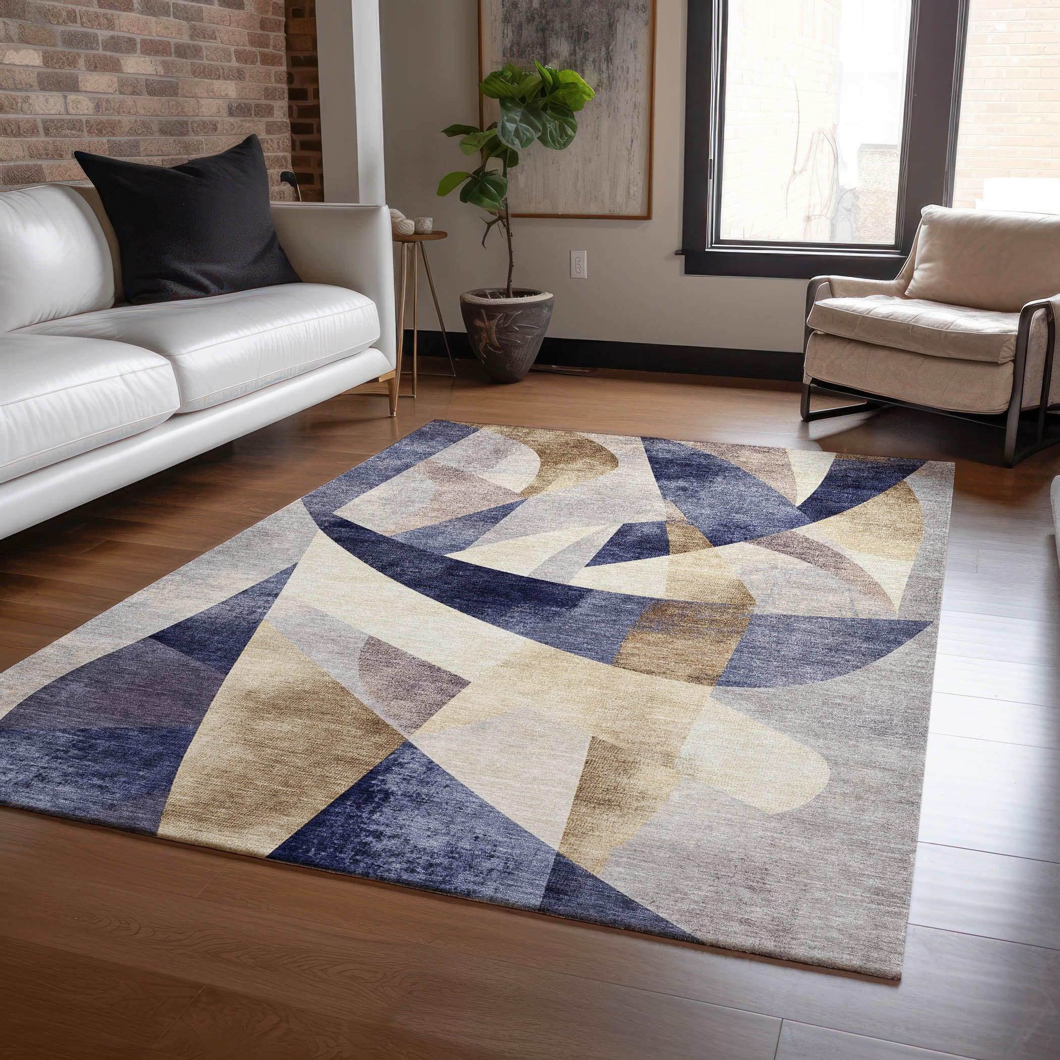 Addison Rugs Saelara Blue Washable Indoor-Outdoor Rug