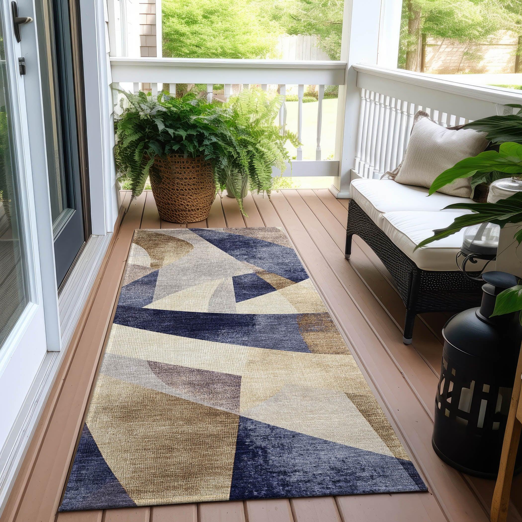 Addison Rugs Saelara Blue Washable Indoor-Outdoor Rug