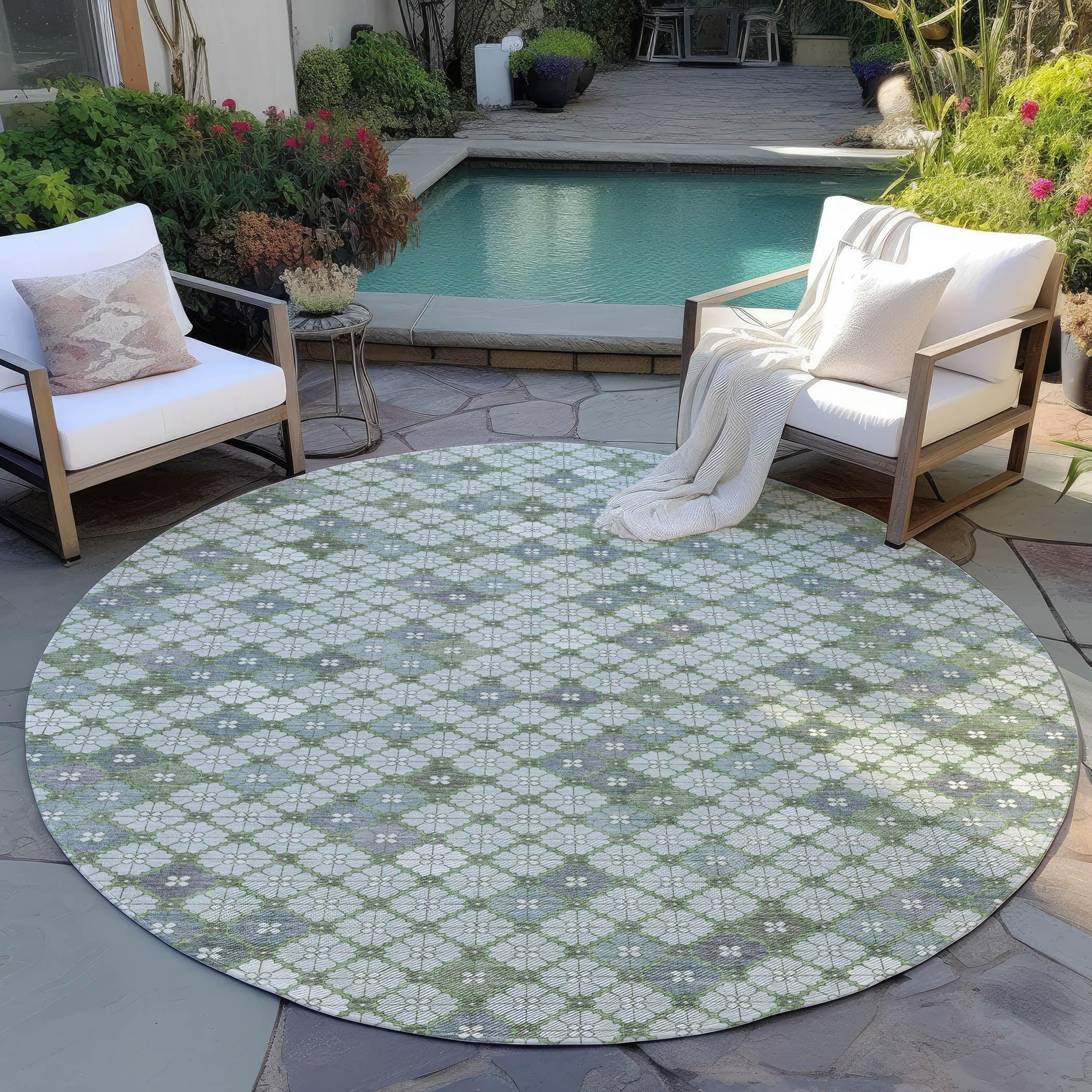 Addison Rugs Saelaris Green Washable Indoor-Outdoor Rug
