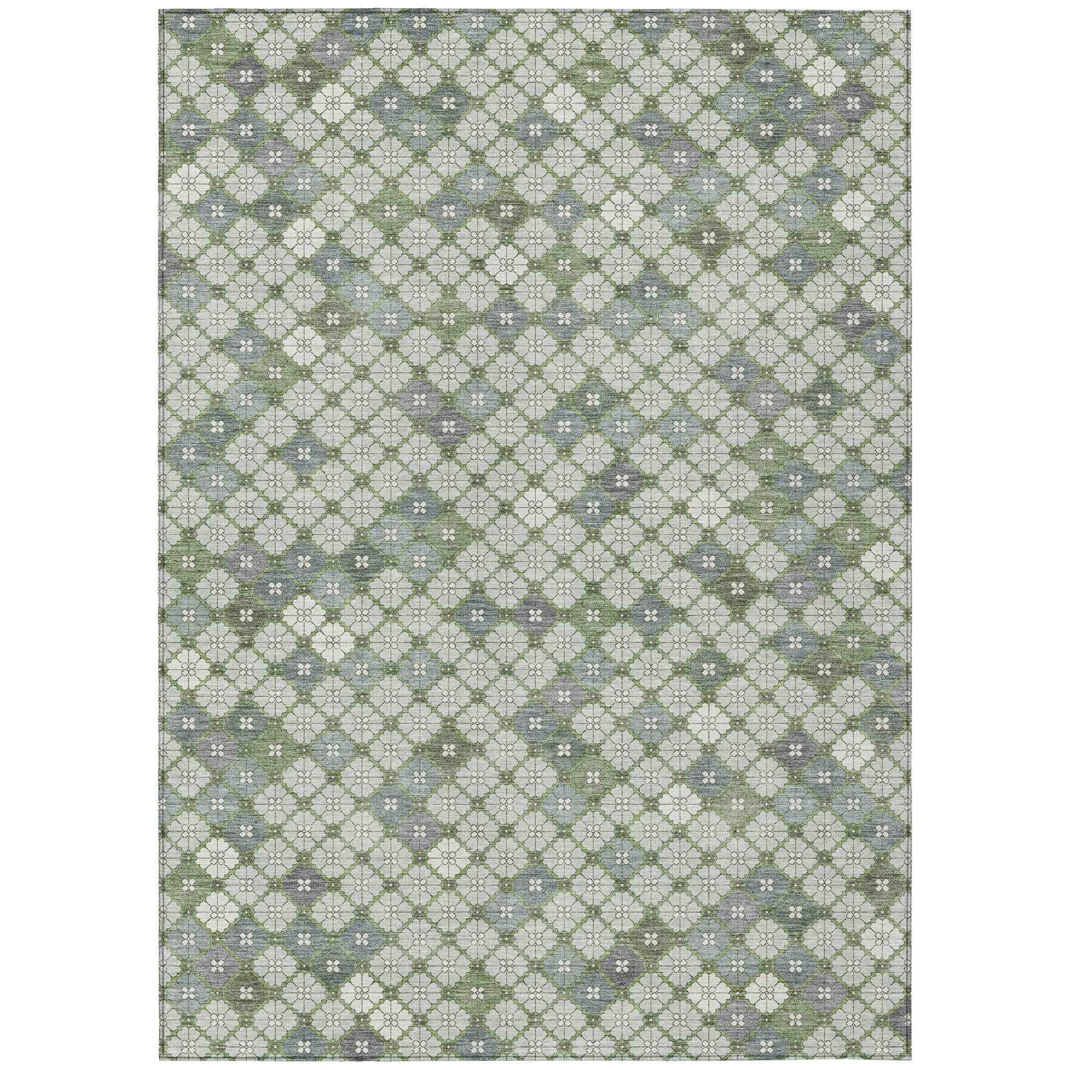 Addison Rugs Saelaris Green Washable Indoor-Outdoor Rug