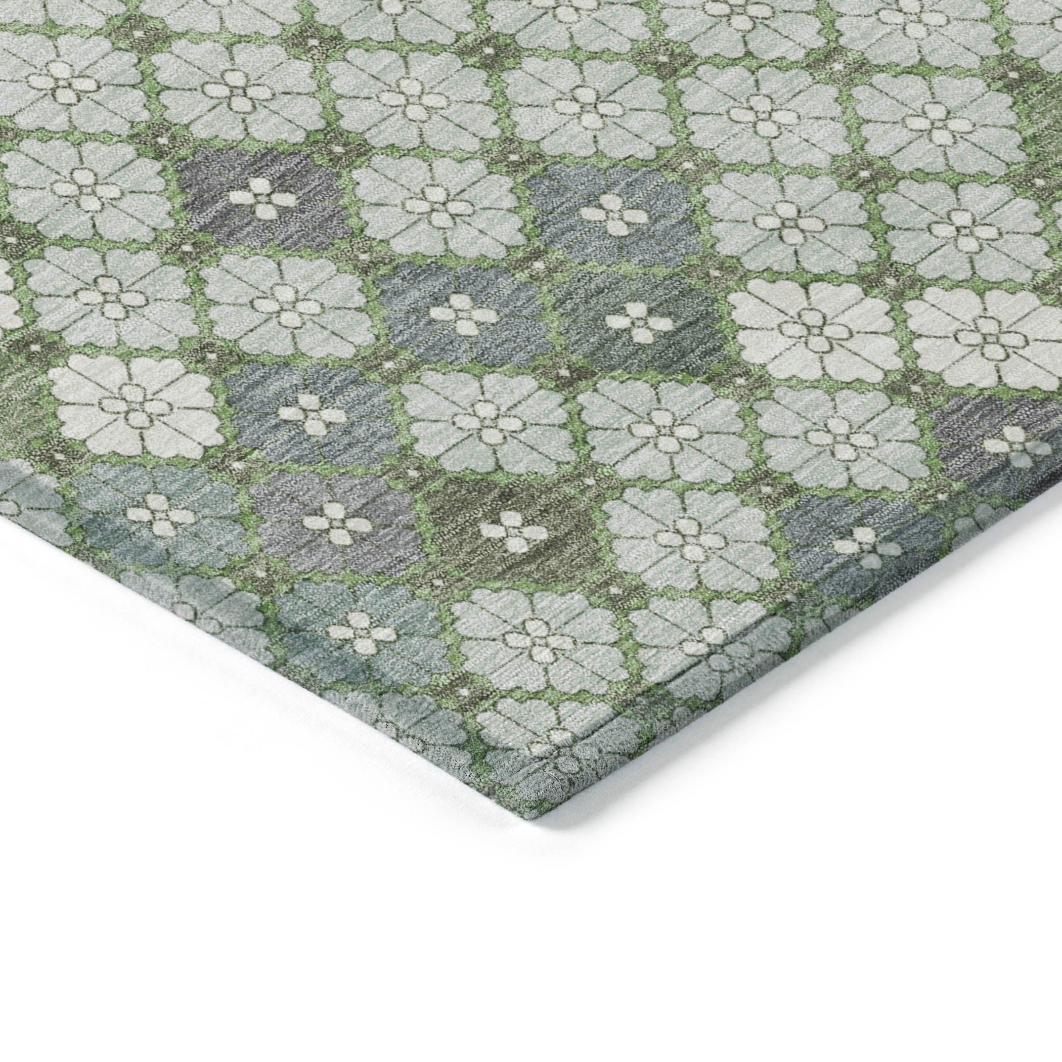 Addison Rugs Saelaris Green Washable Indoor-Outdoor Rug